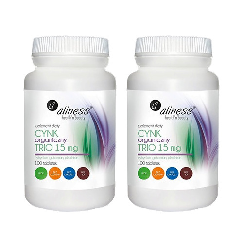 ALINESS Cynk Organiczny TRIO 15mg - 2x 100tabs