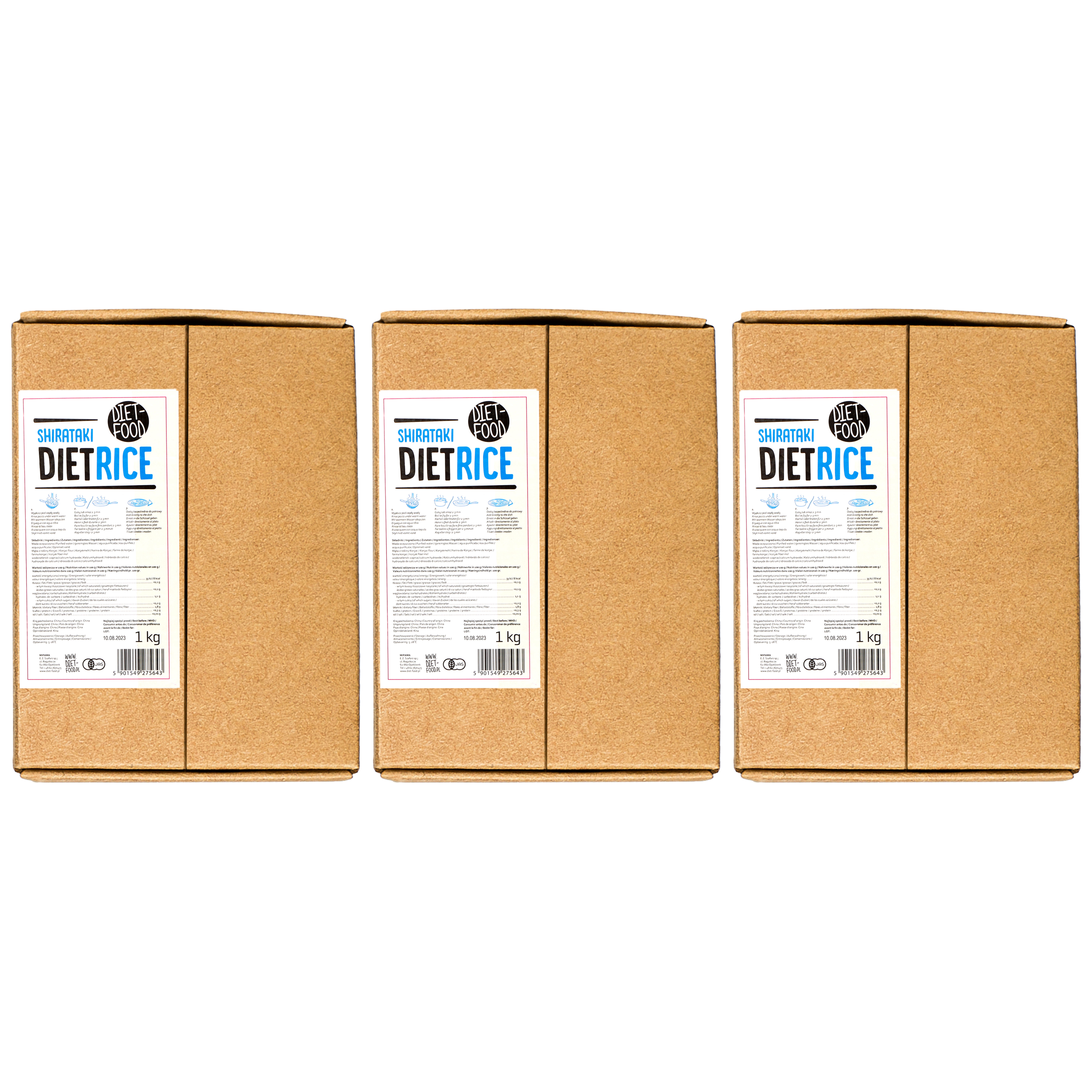 DIET FOOD Diet Rice Makaron Konjac - 3x 1000g