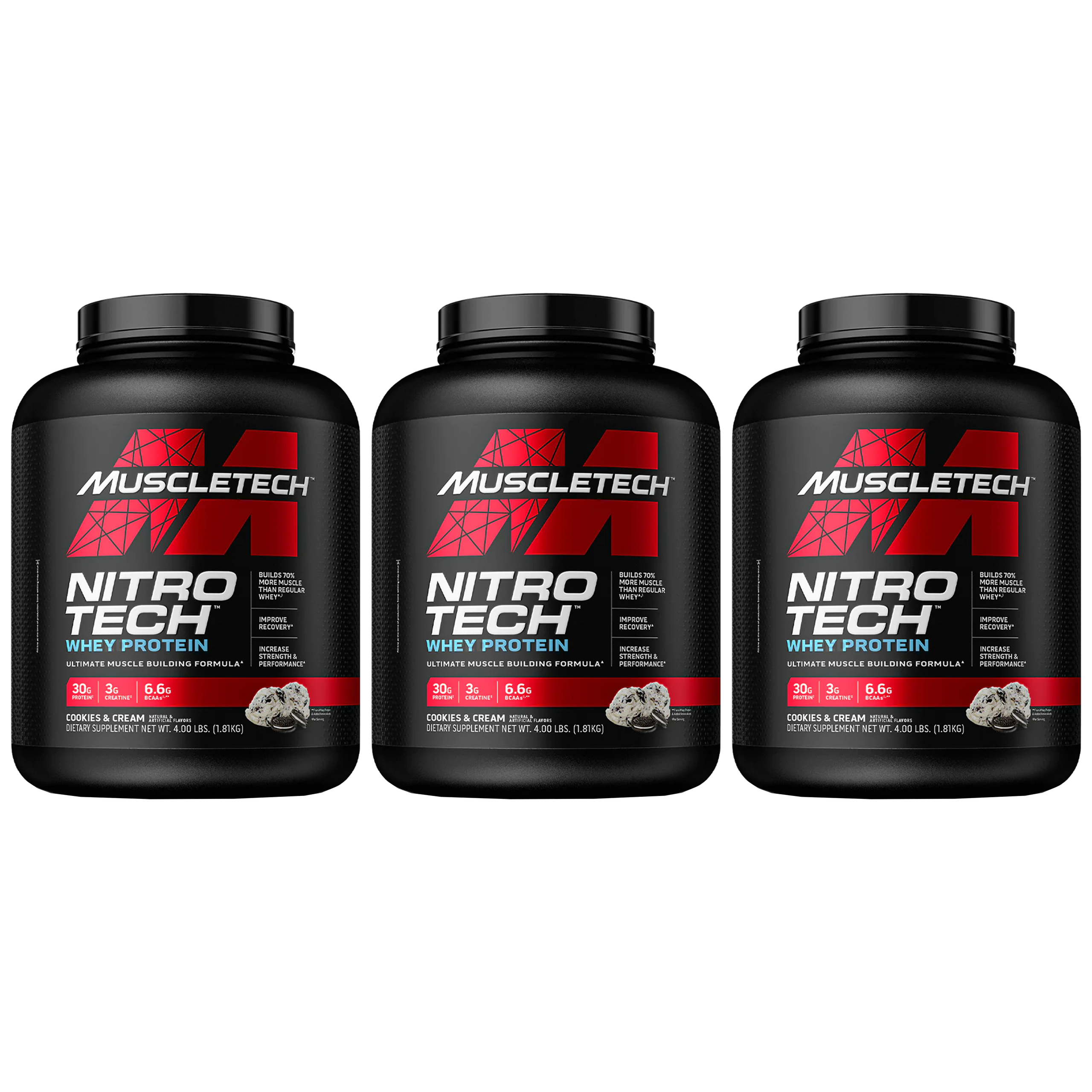 MUSCLE TECH Nitro Tech Whey Protein - 3x 1810g