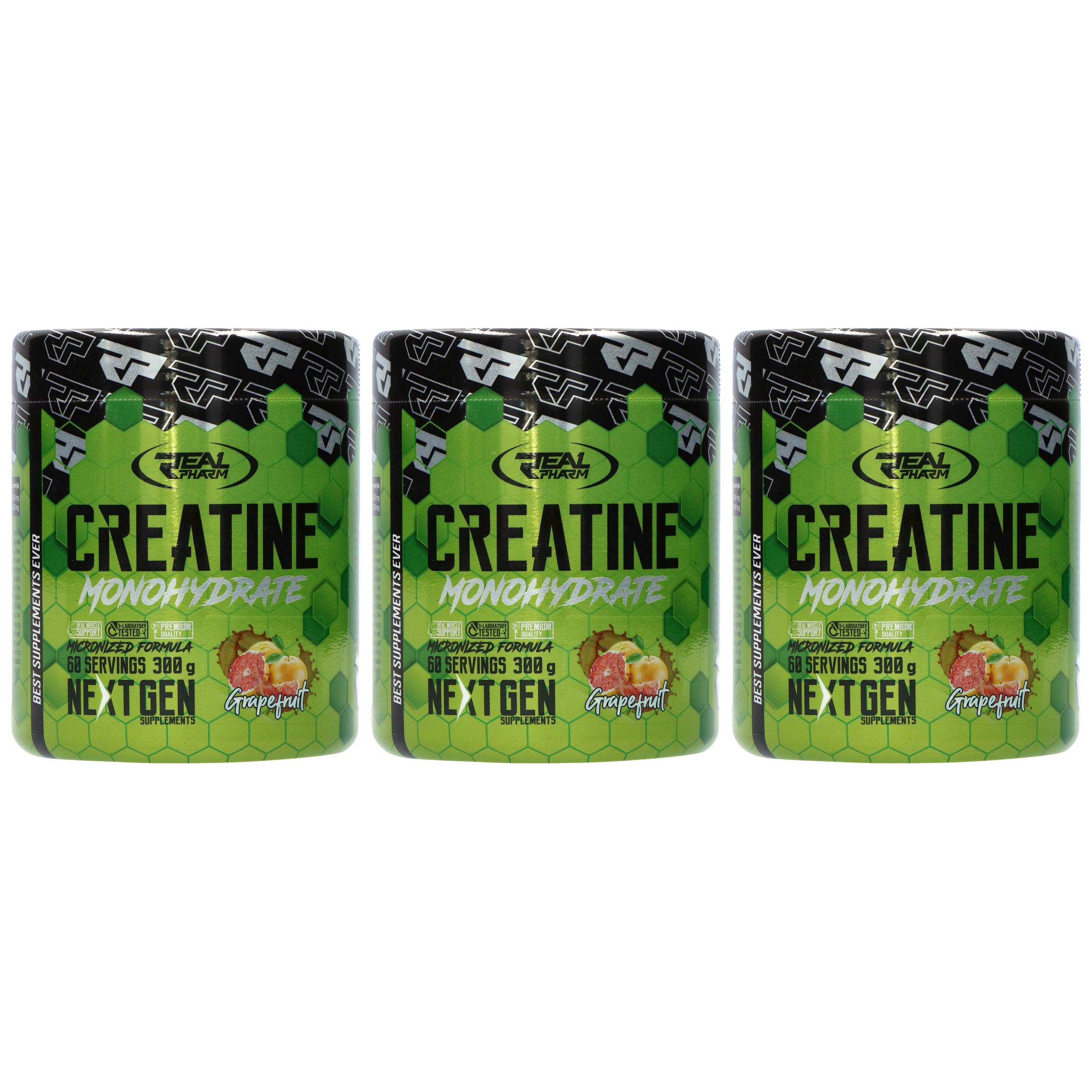 REAL PHARM Creatine Monohydrate - 3x 300g
