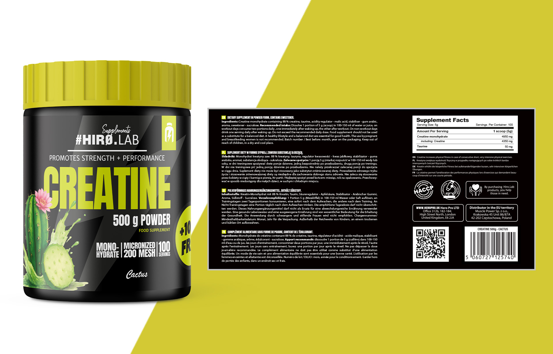 HIRO.LAB Creatine - 2x 500g + 100g FREE