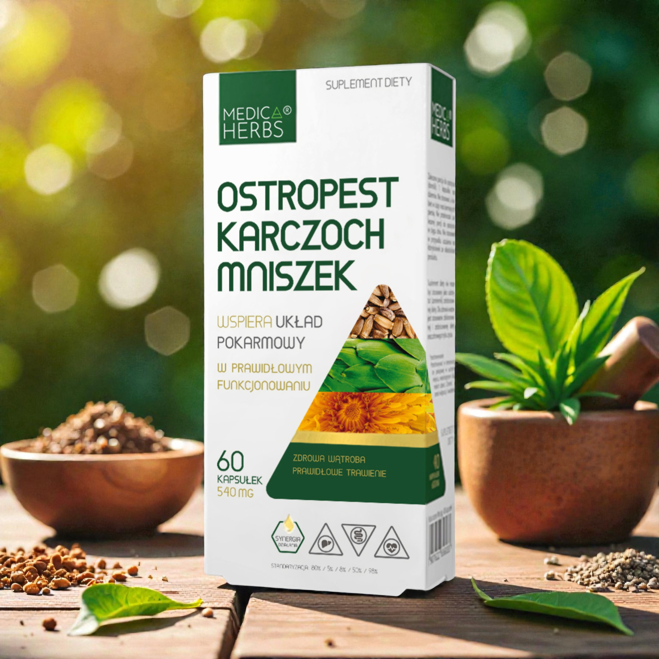 MEDICA HERBS - Ostropest Karczoch Mniszek - 2x 60caps.