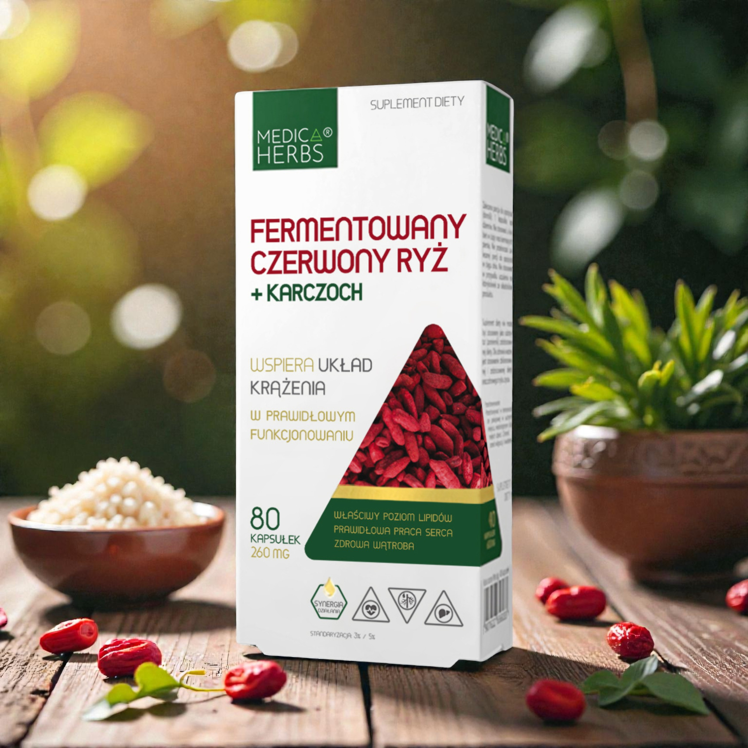 MEDICA HERBS - Fermentowany Czerwony Ryż + Karczoch - 3x 80caps.