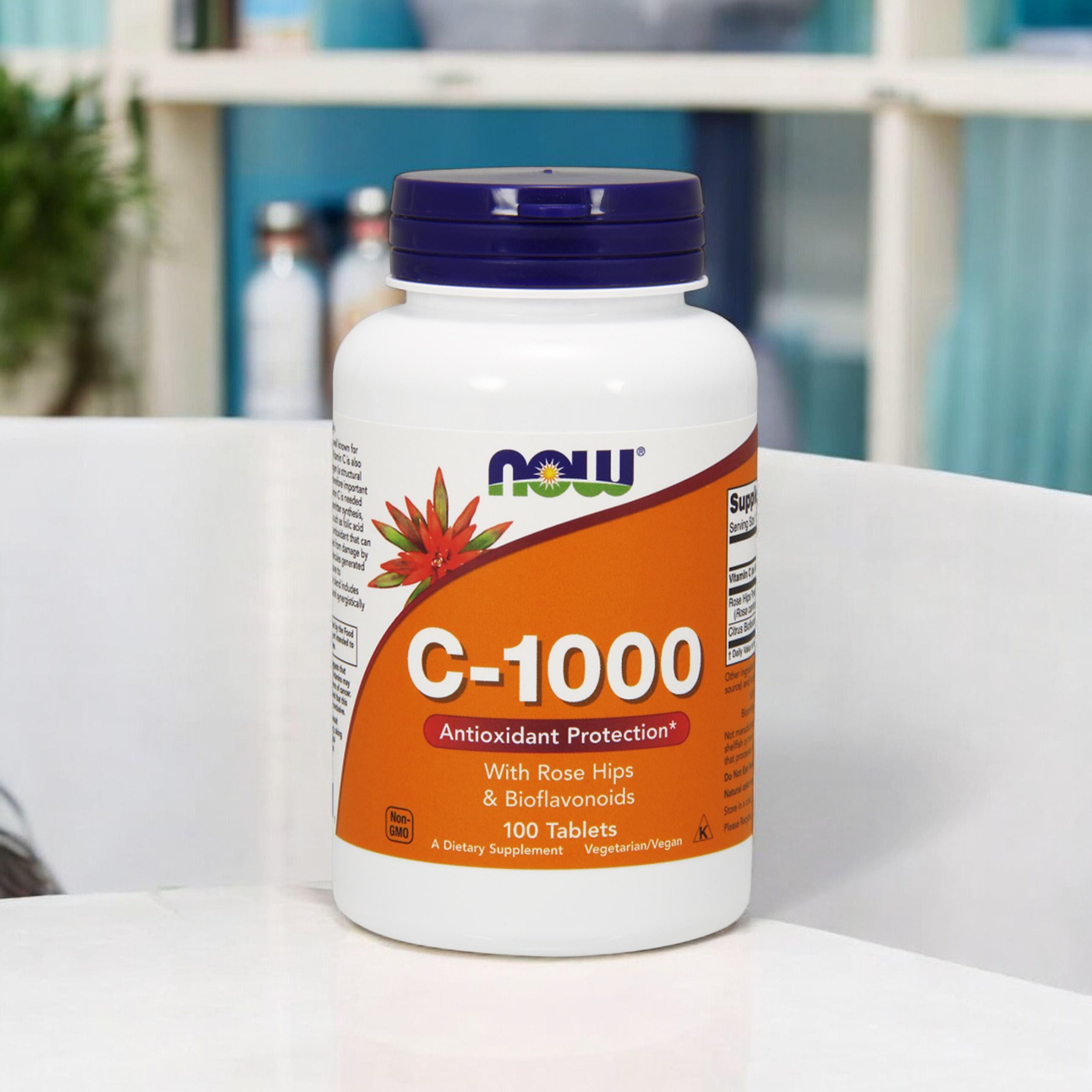 NOW Vitamin C-1000 with Rose Hips & Bioflavonoids - 2x 100tabs