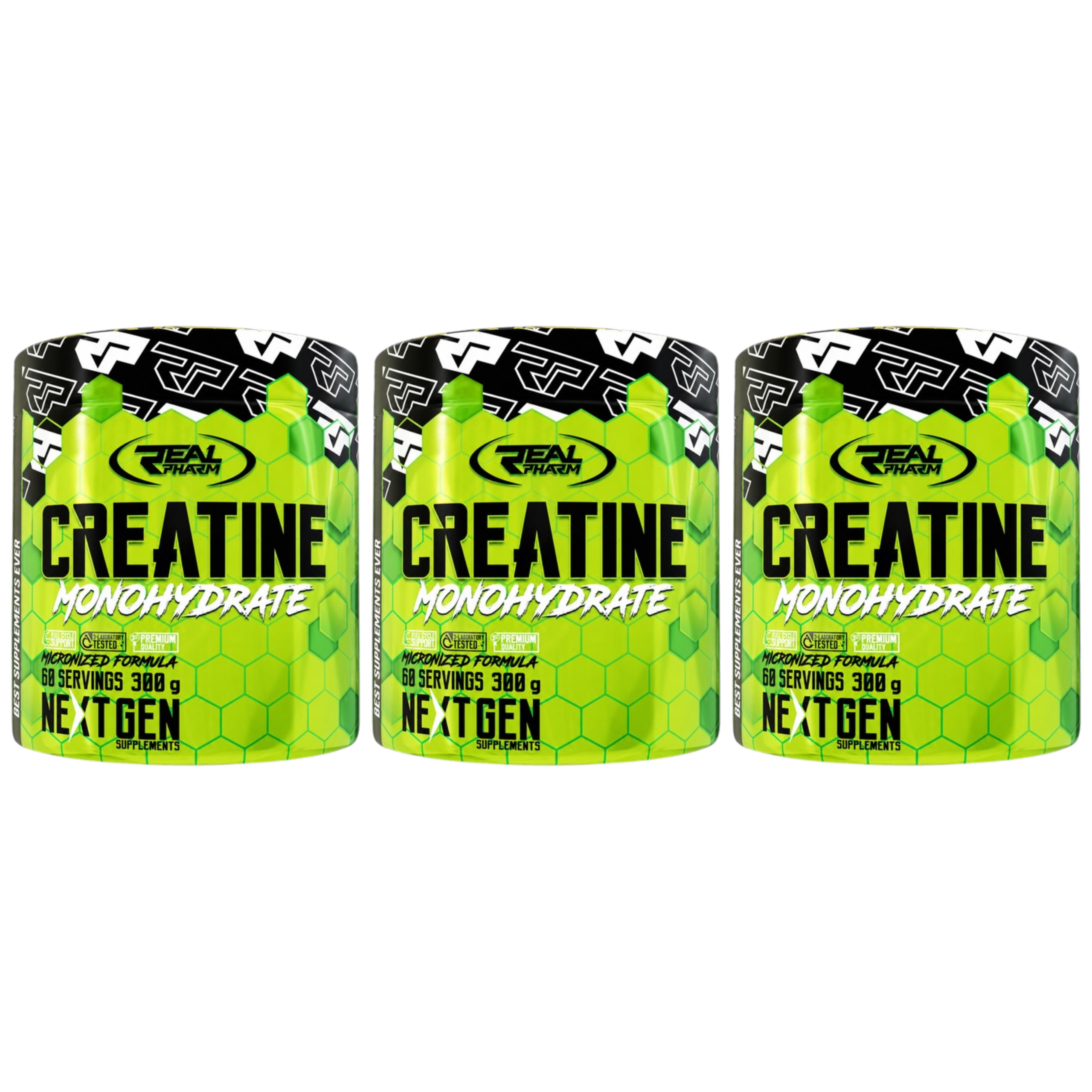 REAL PHARM Creatine Monohydrate - 3x 300g