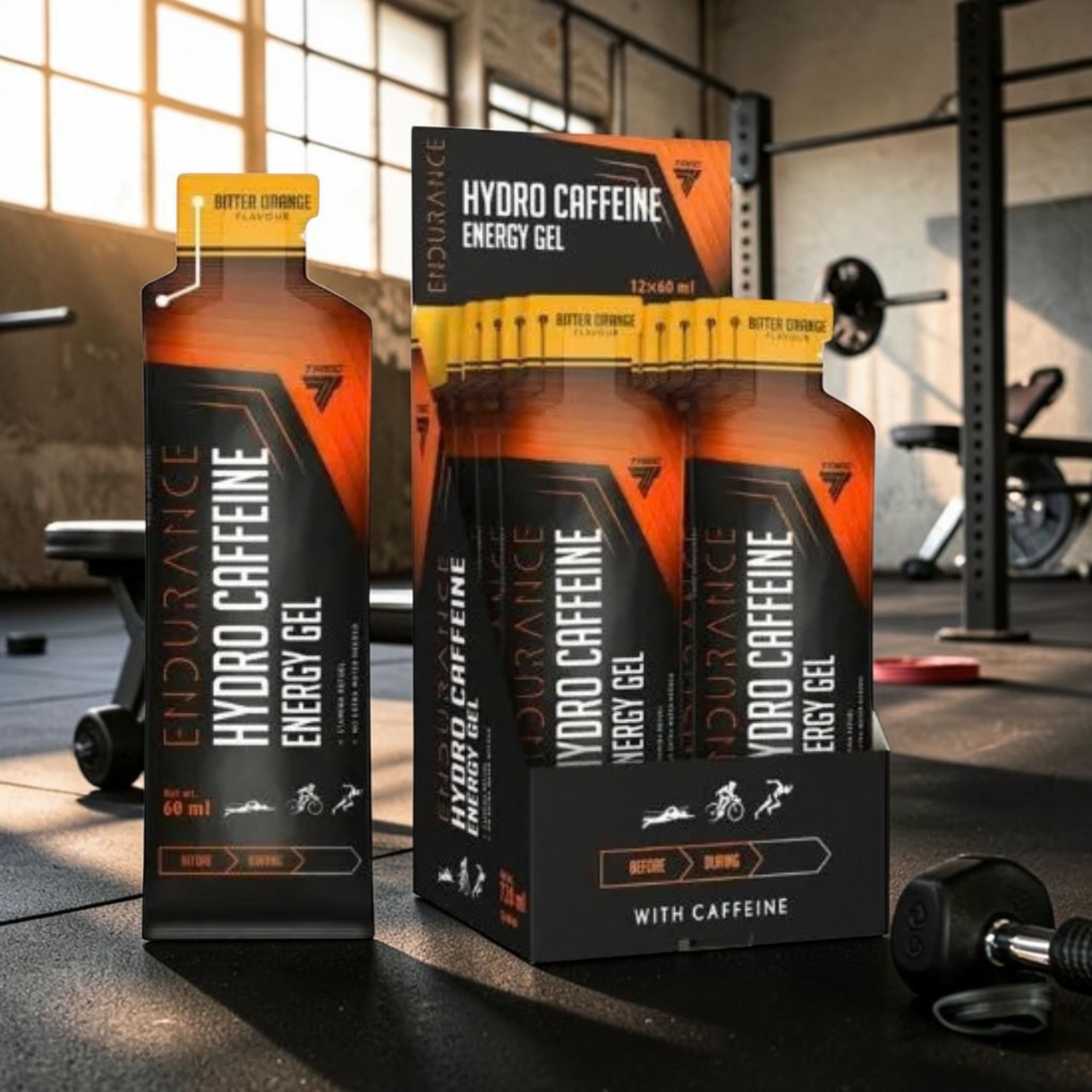 TREC - Endurence Hydro Caffeine Energy Gel - 12x 60ml - Orange