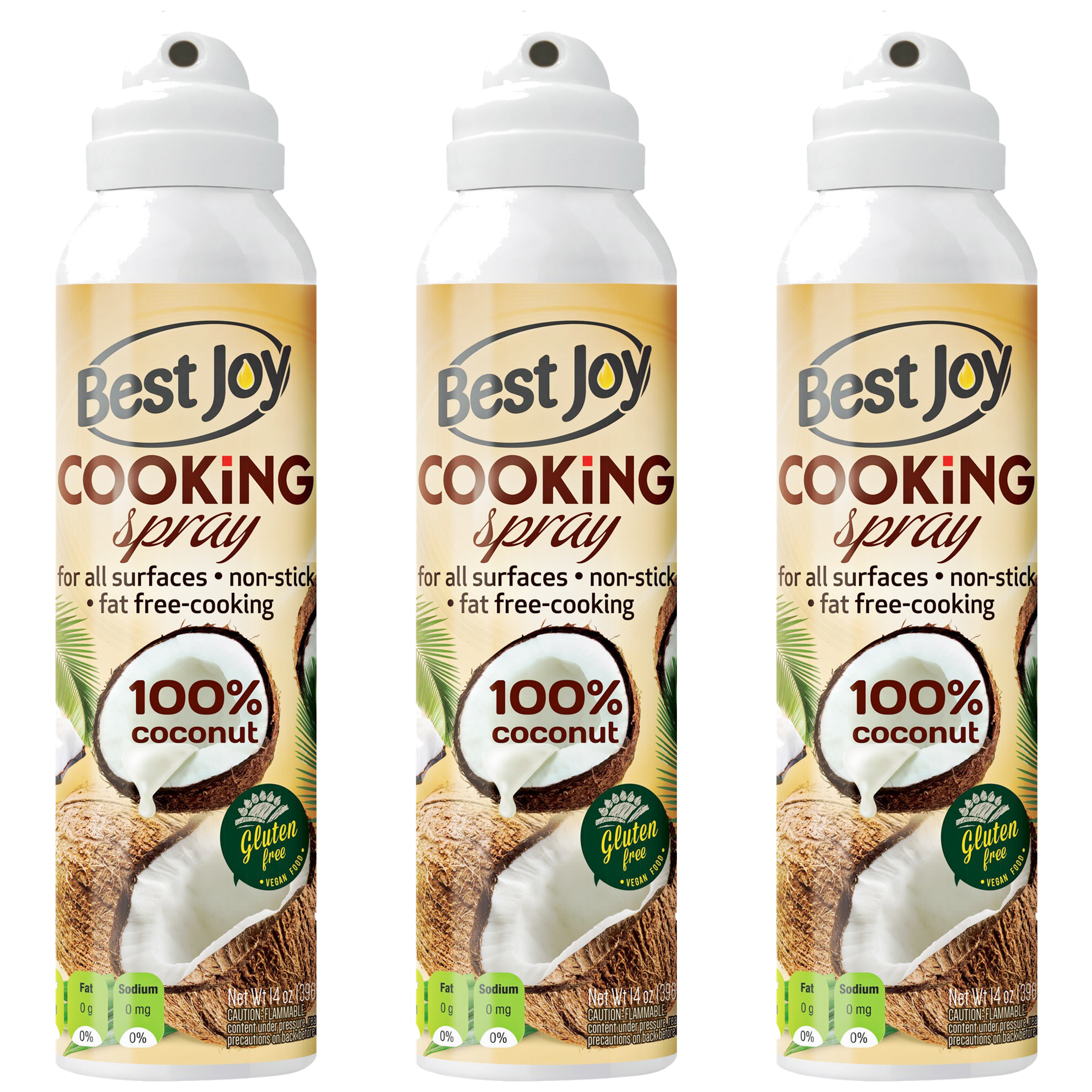BEST JOY Coconut Oil Cooking Spray - 3x 250ml (201g)