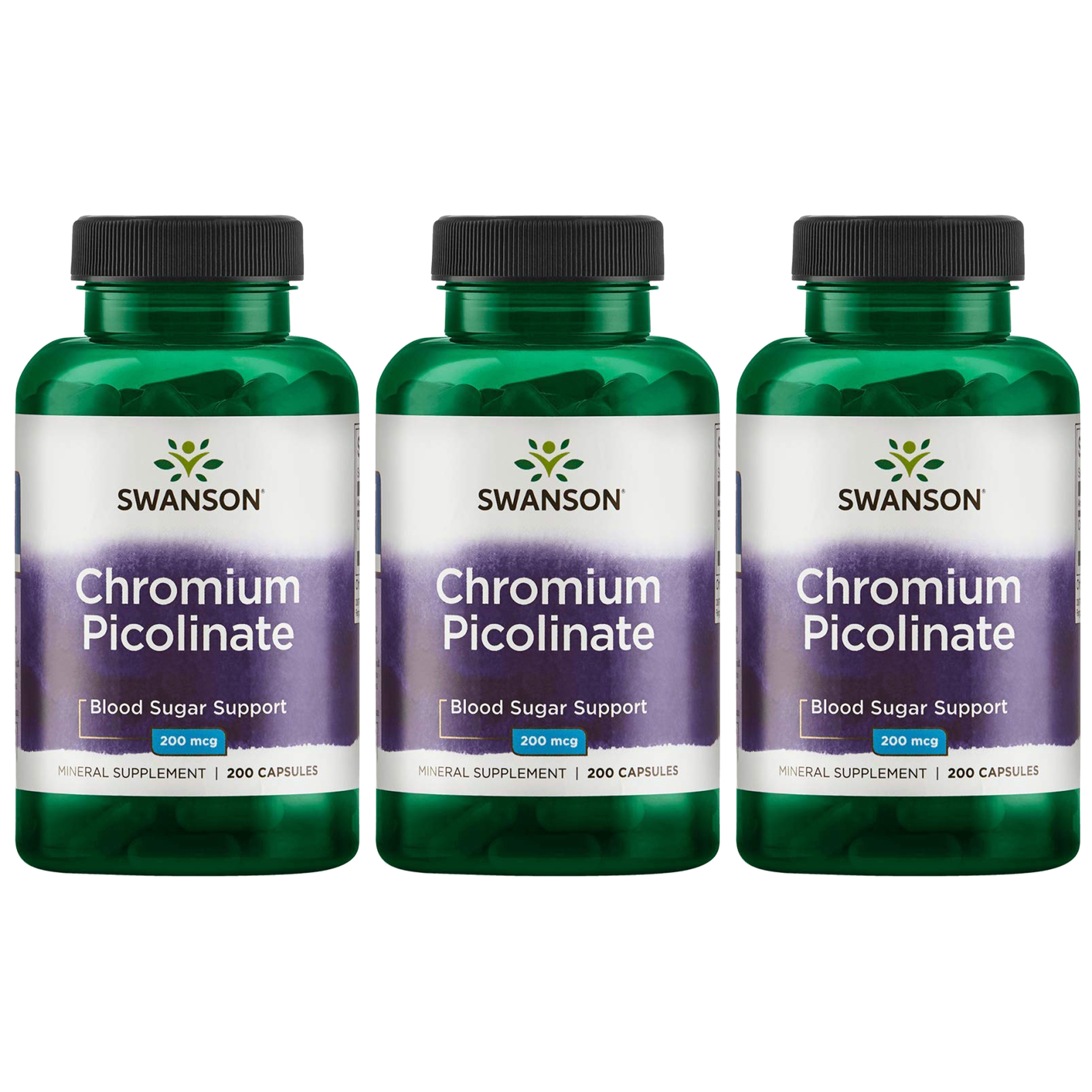 SWANSON Chromium Picolinate 200mcg - 3x 200caps.