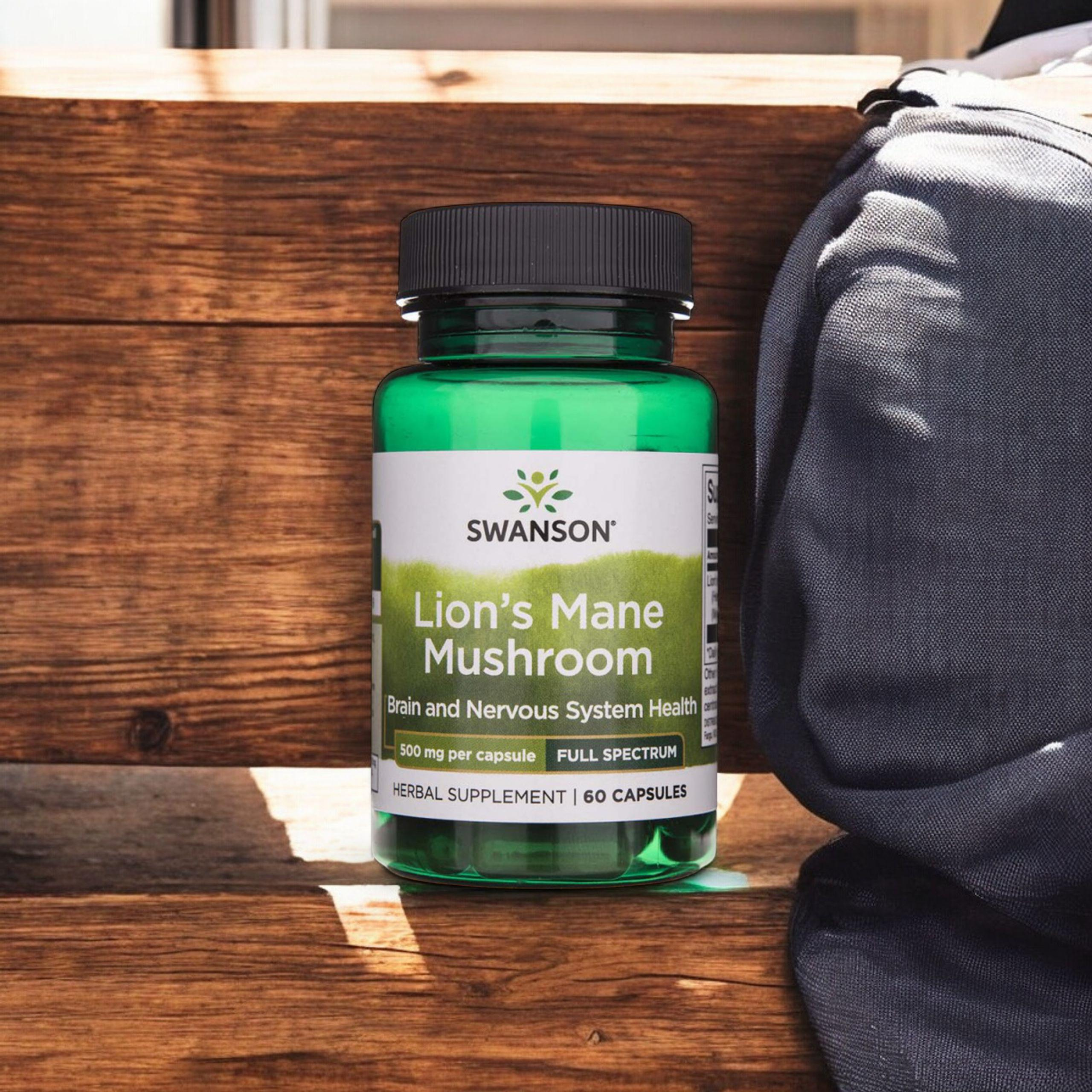SWANSON Lion's Mane Mushroom 500mg - 60caps. - 2x Soplówka jeżowata