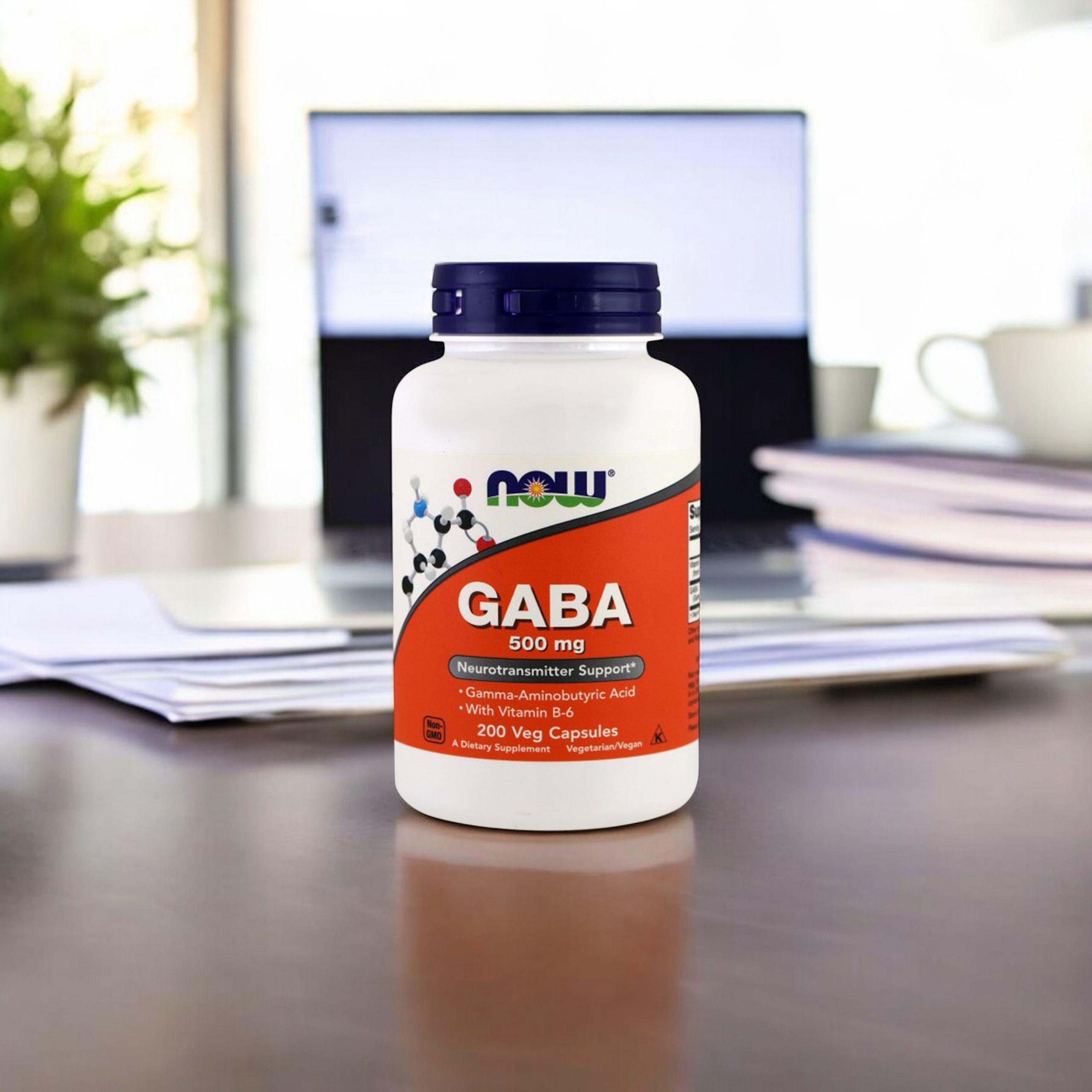 NOW GABA 500mg with B6 - 3x 200vcaps