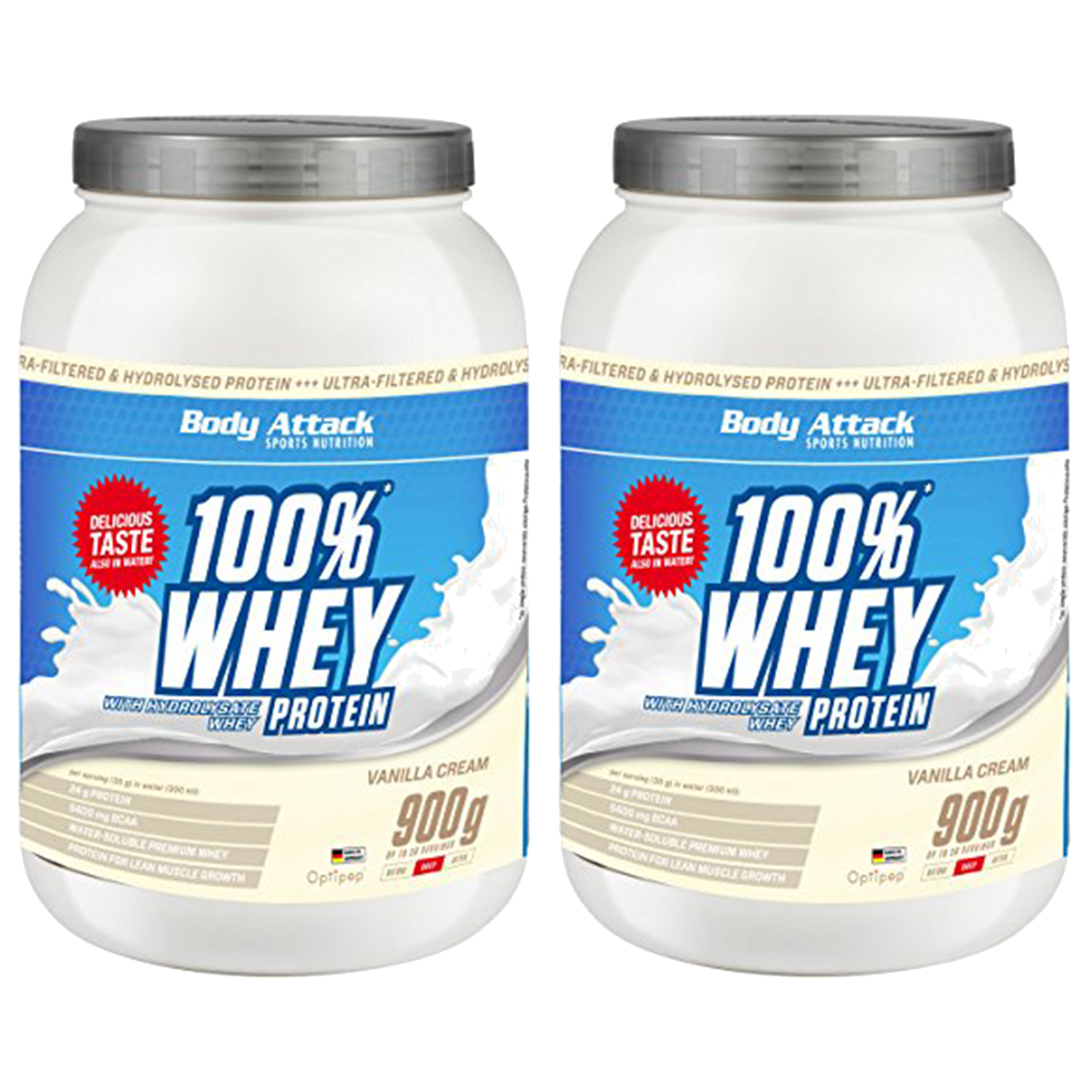 BODY ATTACK 100% Whey Protein - 2x 900g