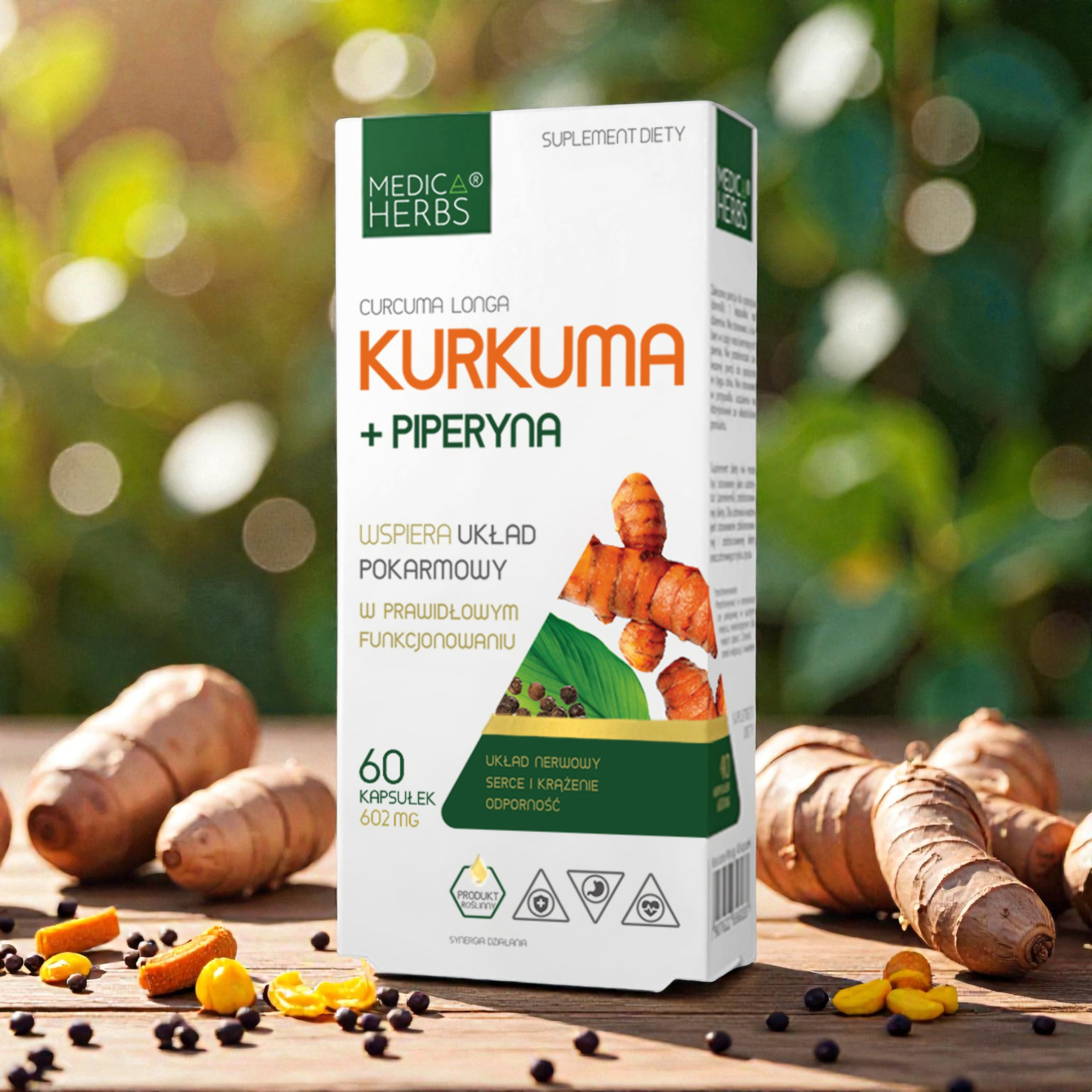MEDICA HERBS - Kurkuma + Piperyna 602mg - 60caps.