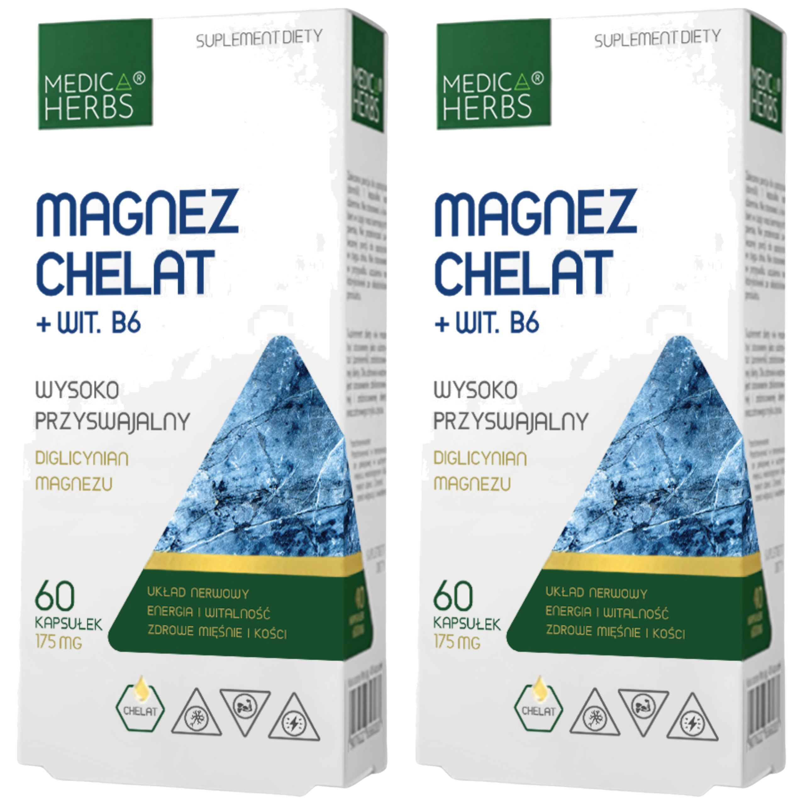 MEDICA HERBS - Magnez Chelat + Wit. B6 - 2x 60caps.