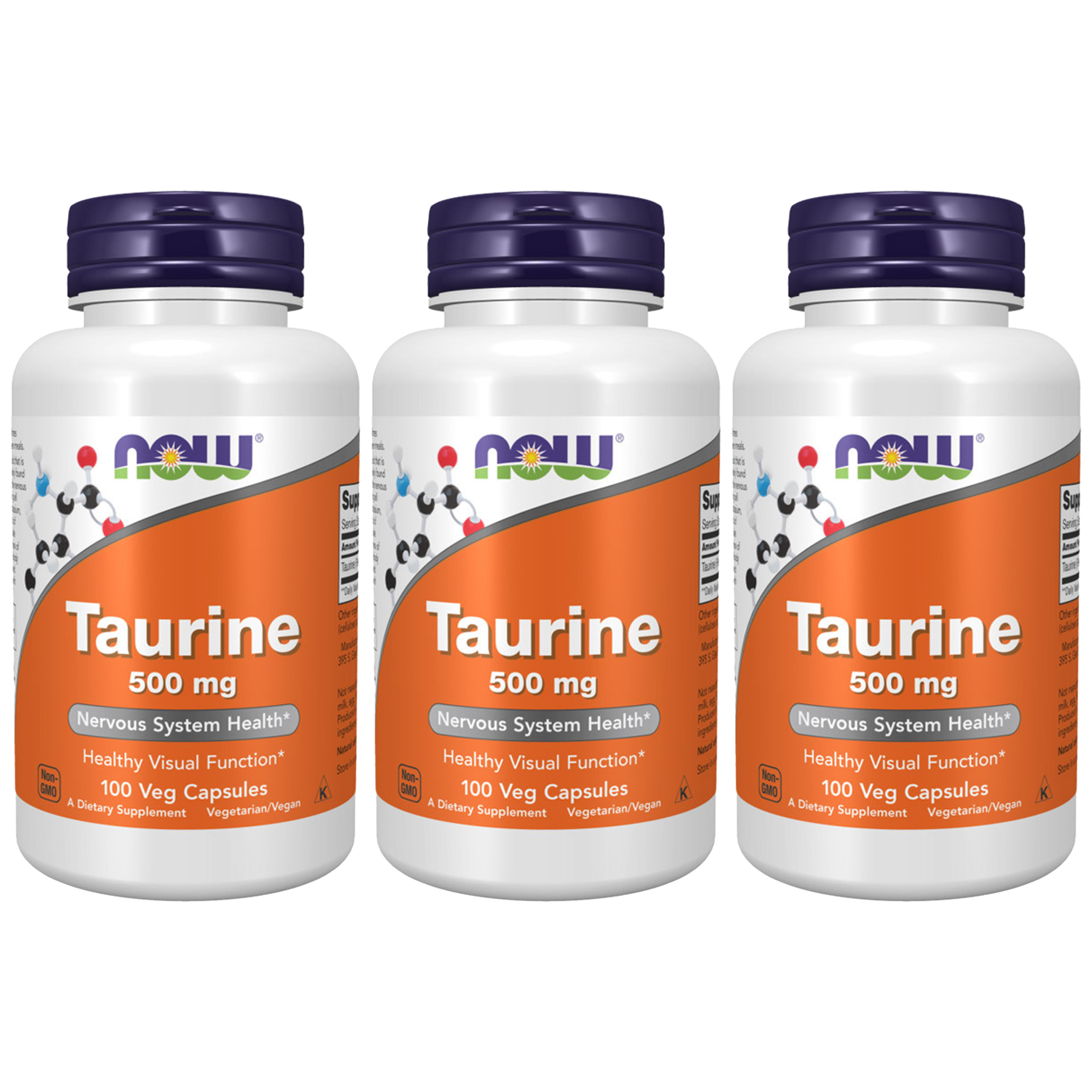NOW Taurine 500mg - 3x 100vcaps