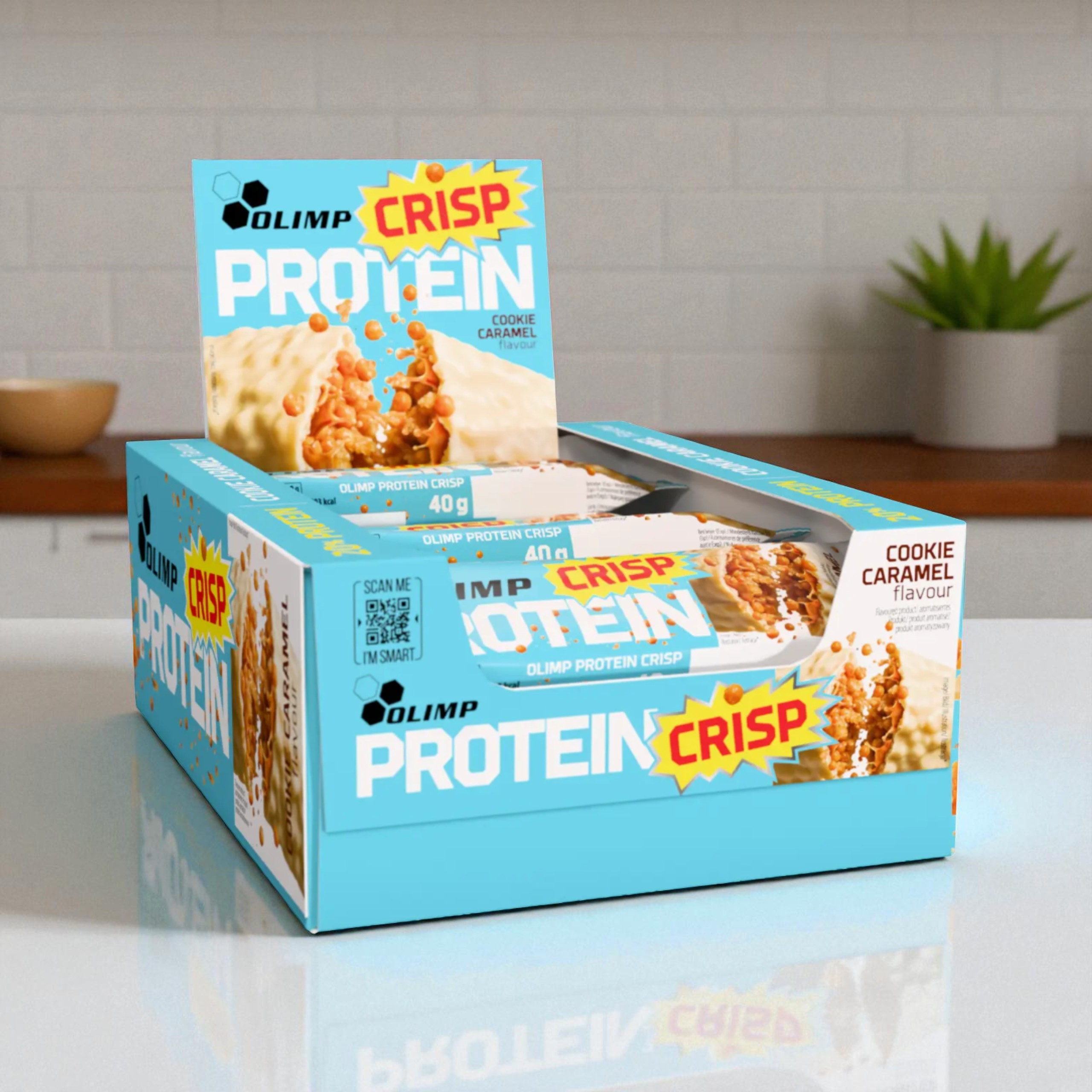 OLIMP - Protein Crisp Bar - 20x 2x 40g - Cookie Caramel