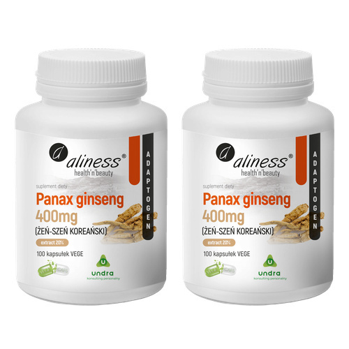 ALINESS - Panax Ginseng 400mg (Żeń Szeń Koreański) - 100vcaps x2