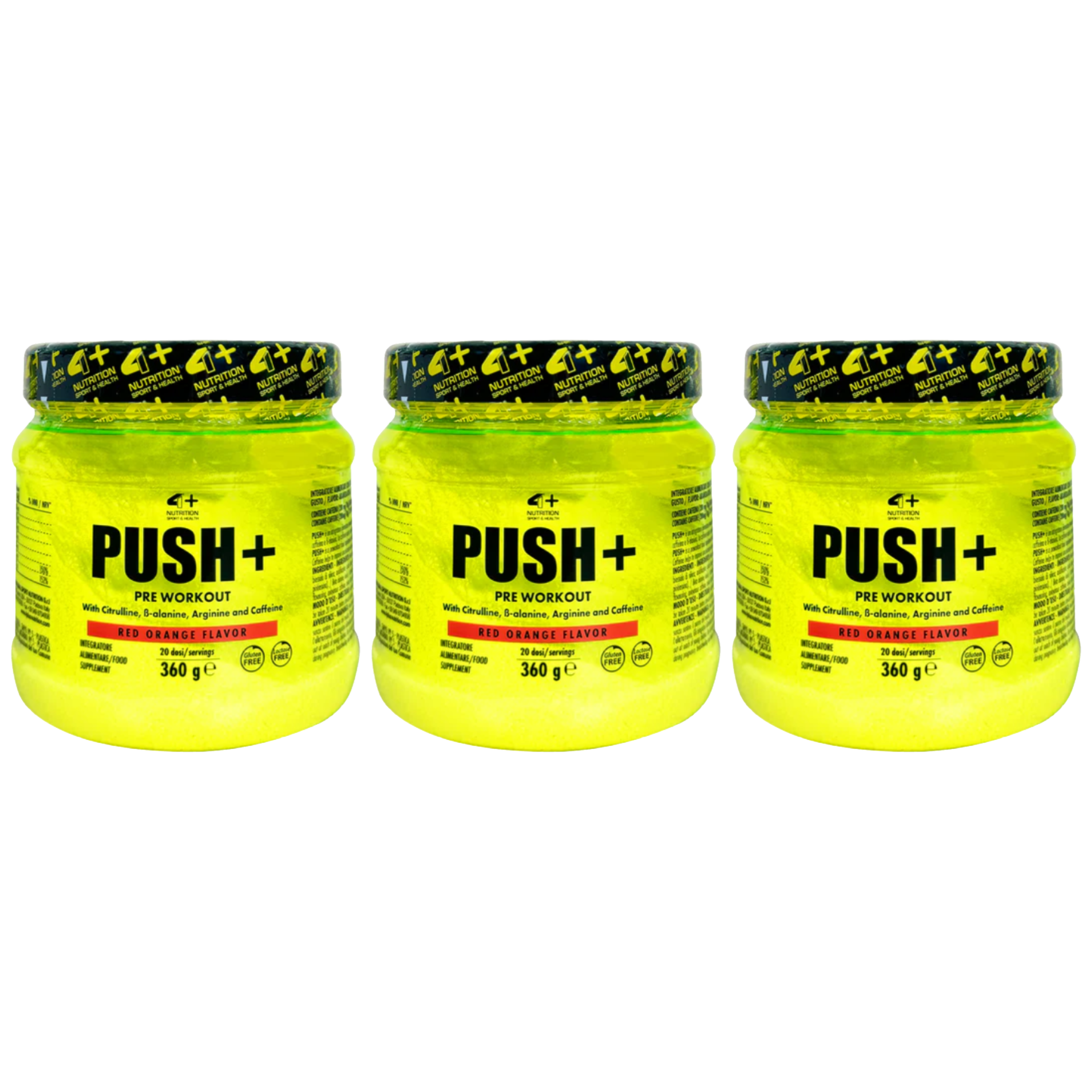 4+NUTRITION - Push+ - 3x 360g - Red Orange