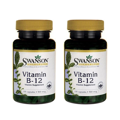 SWANSON Vitamin B-12 500mcg - 2x 100caps