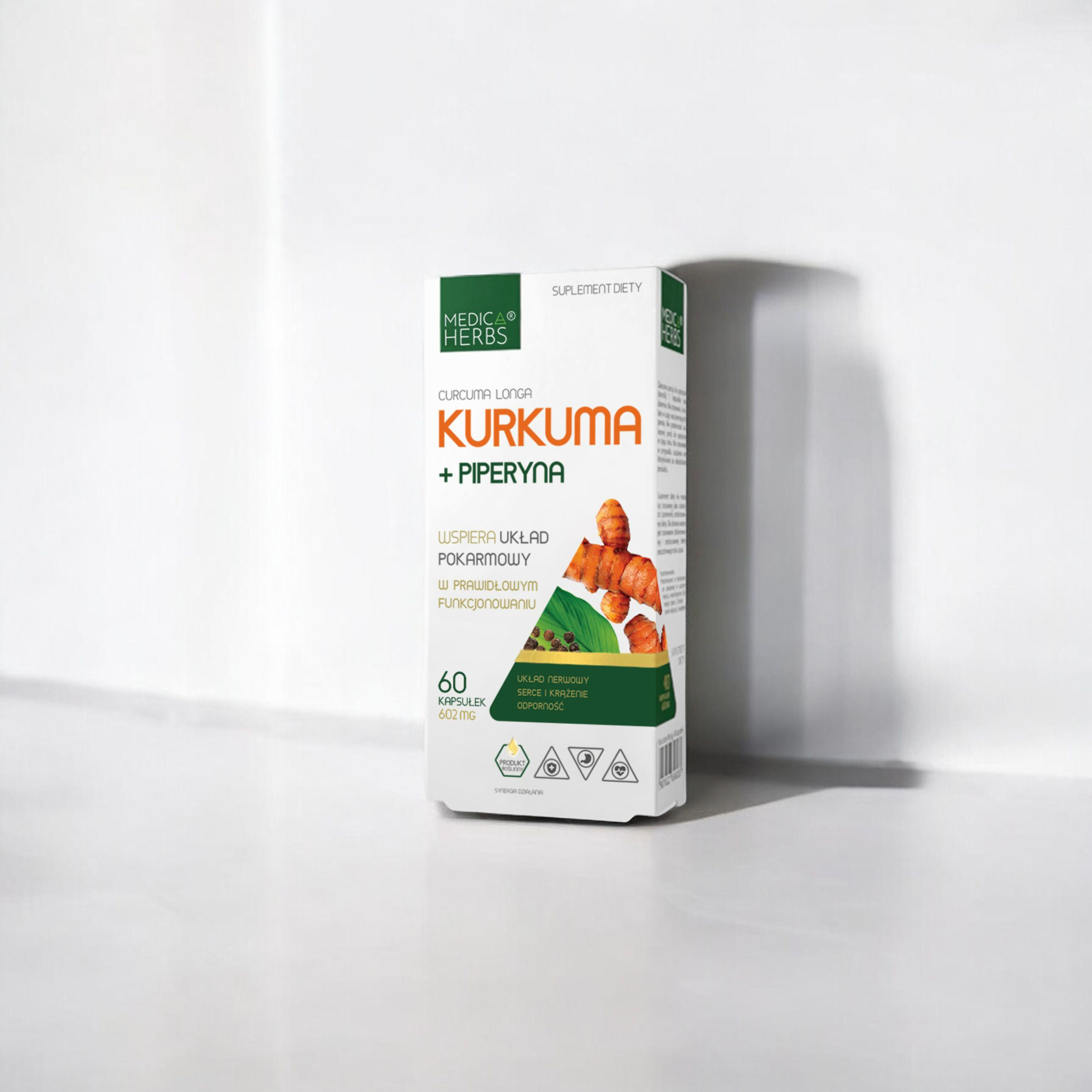 MEDICA HERBS - Kurkuma + Piperyna 602mg - 2x 60caps.