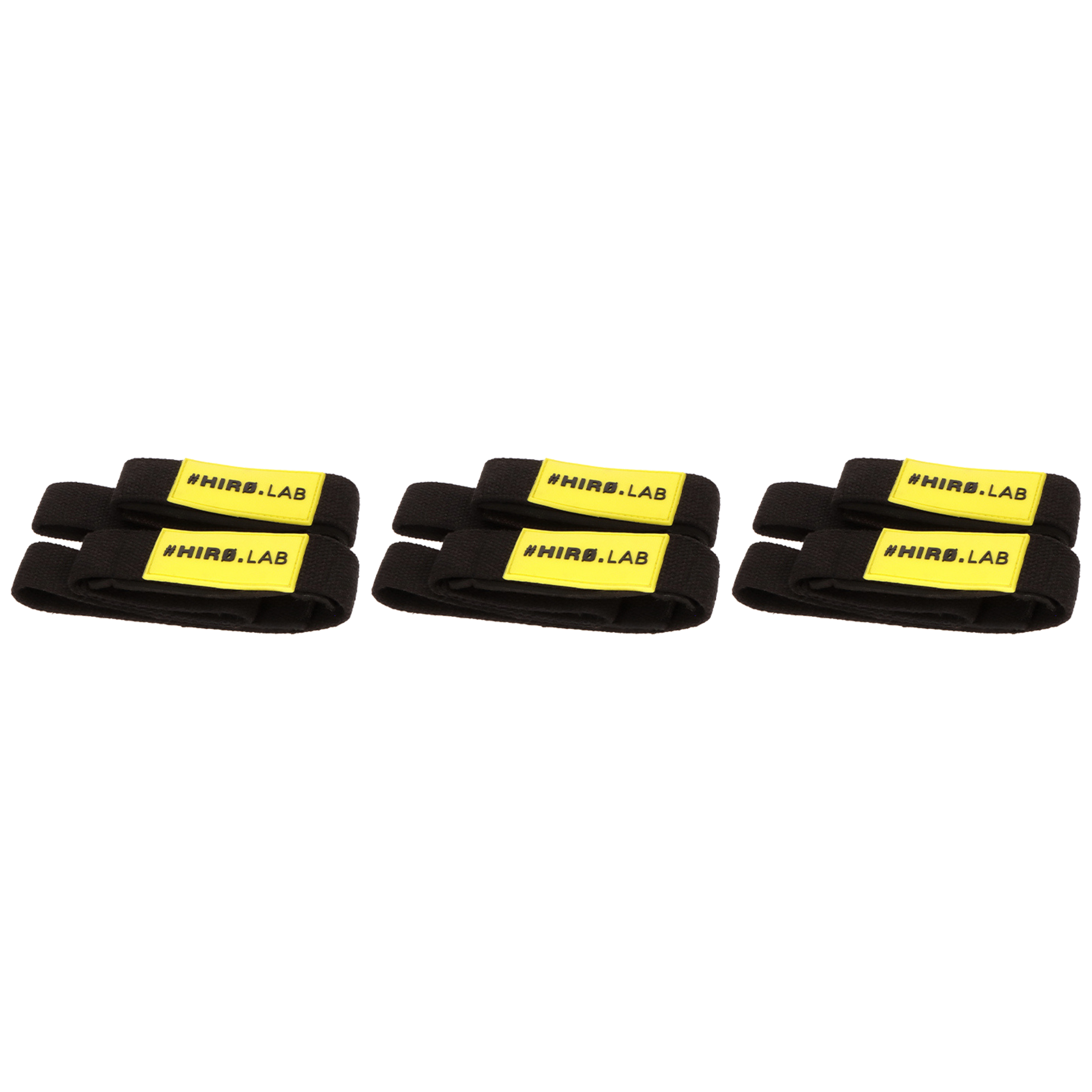HIRO.LAB Cotton Strap - Rubber Logo New - Black - 3x Paski do podnoszenia ciężarów