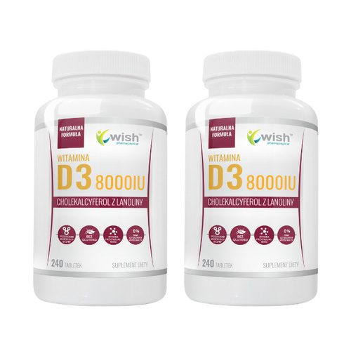 WISH Pharmaceutical - Vitamin D3 8000IU - 2x 240tabs.