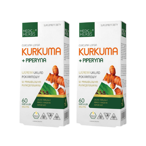 MEDICA HERBS - Kurkuma + Piperyna 602mg - 2x 60caps.
