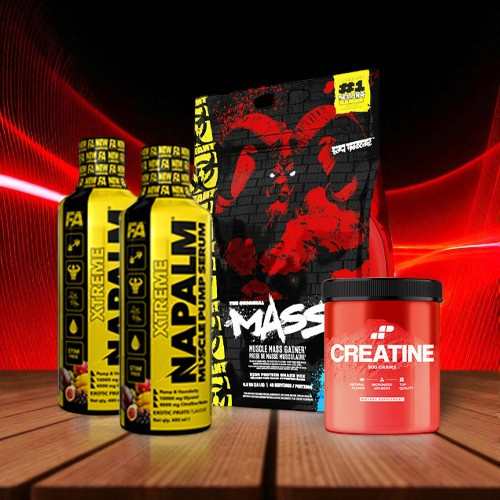 FA Napalm Muscle Pump Serum - 2x 480ml + MUTANT Mass - 6800g + MP Creatine Monohydrate - 500g