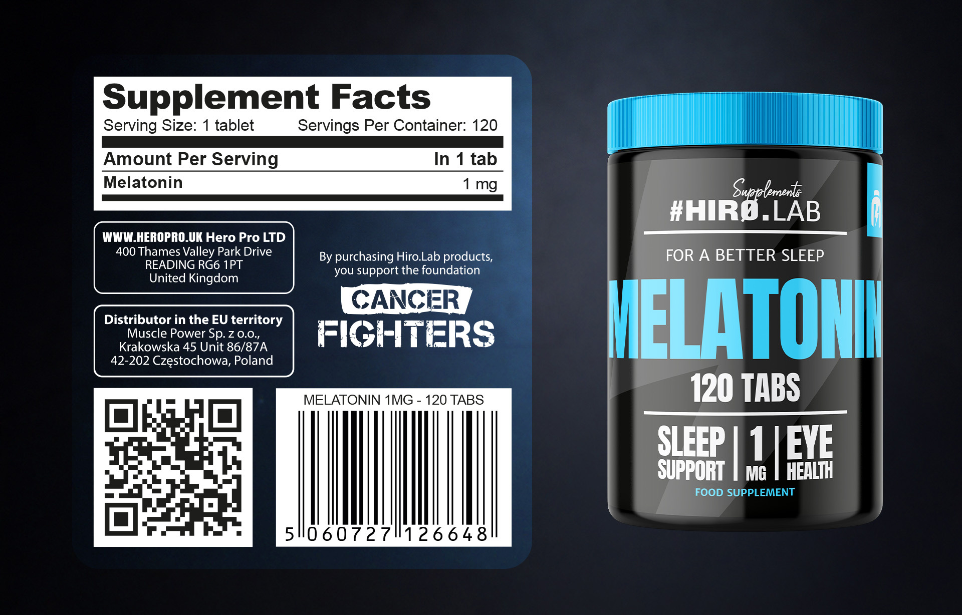 HIRO.LAB - Melatonin 1mg - 3x 120tabs.