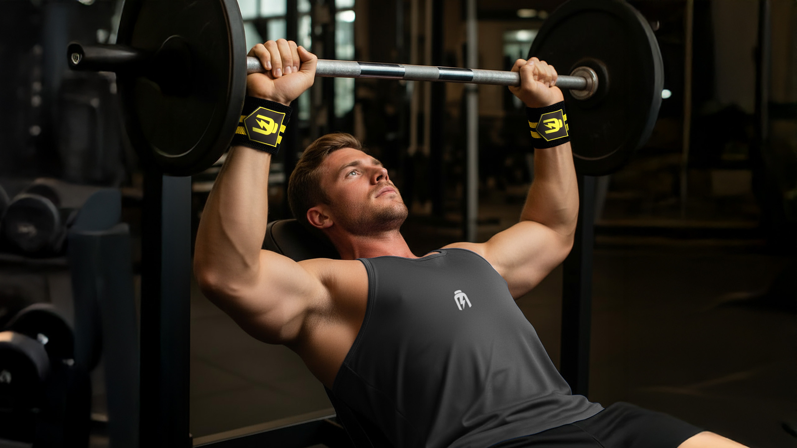 HIRO.LAB Wrist Wrap - Rubber Logo New - Black - Opaski usztywniające na nadgarstki