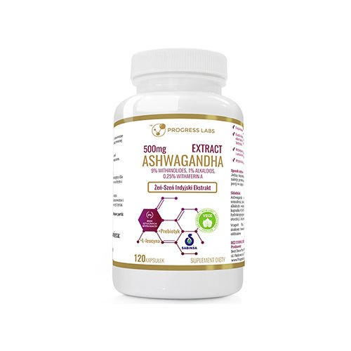 PROGRESS LABS Ashwagandha Extract 500mg 9% Withanolides -120caps