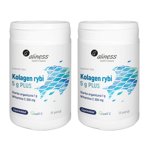 ALINESS - Kolagen Rybi 5g Plus Siarka OptiMSM - 157,5g x2