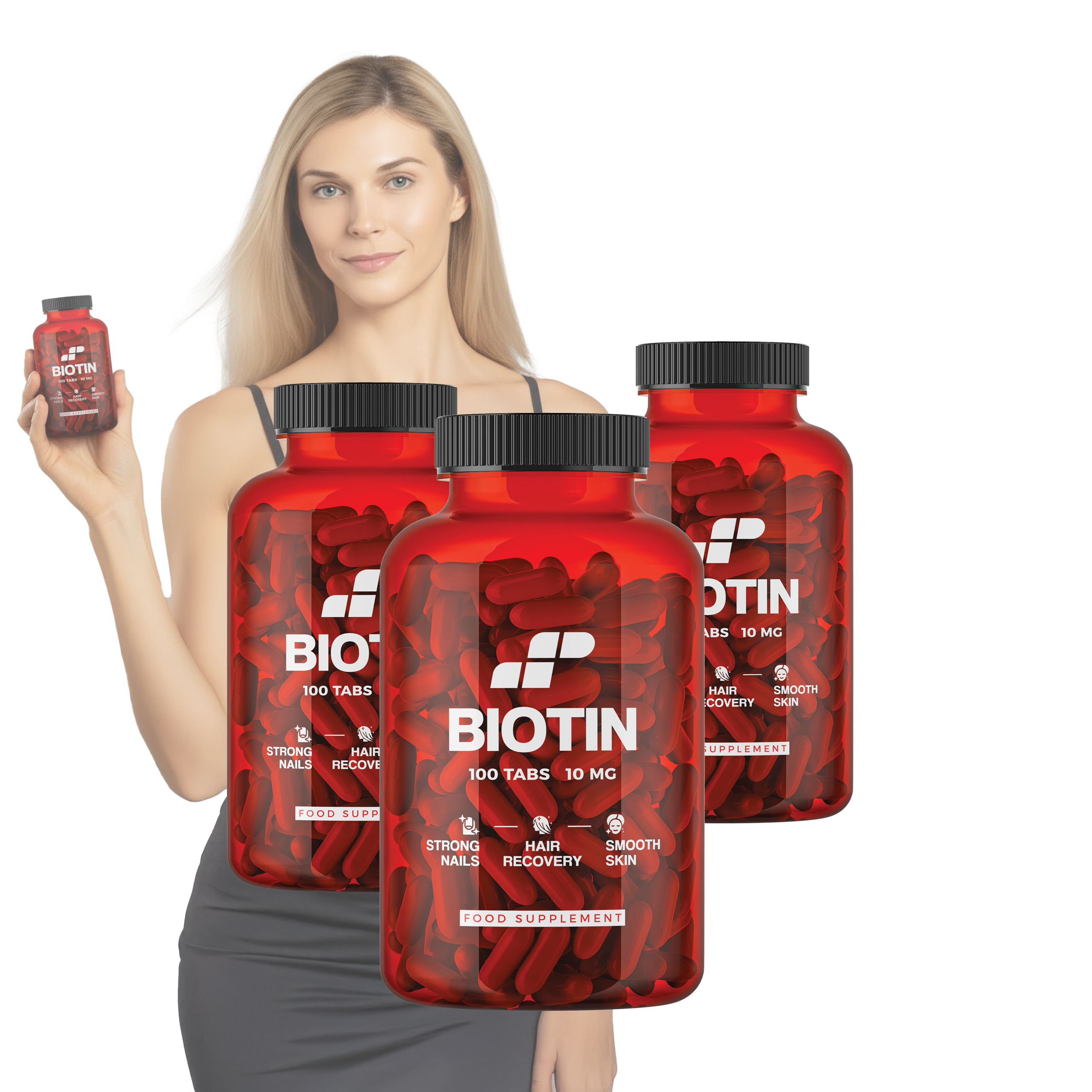 3x MP NUTRITION Biotin 10mg - 100tabs - Biotyna