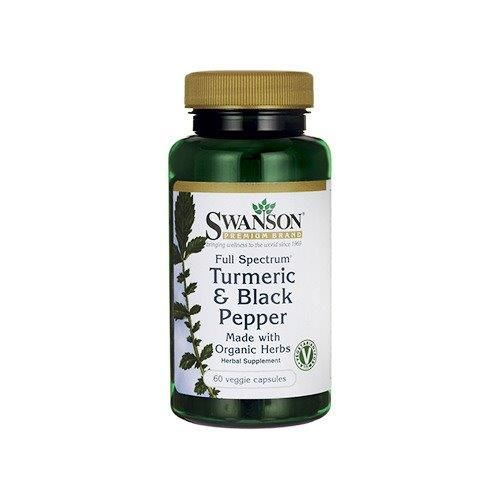 SWANSON Turmeric Black Pepper (Kurkuma z Piperyną) - 2x 60vcaps.