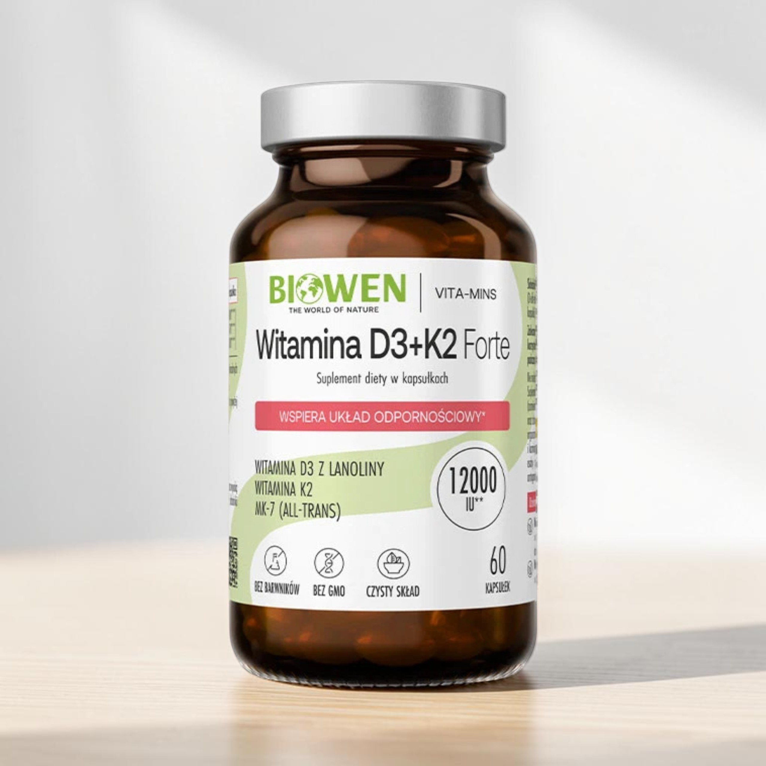BIOWEN - Vitamin D3 + K2 Forte 12000 IU - 60caps.