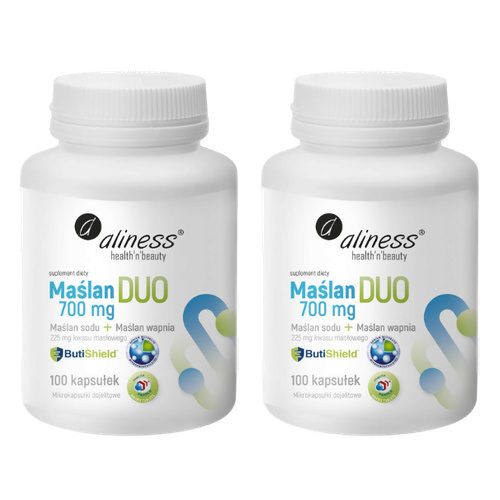 ALINESS - Maślan Duo 700mg (Wapnia+Sodu) - 100caps. x2