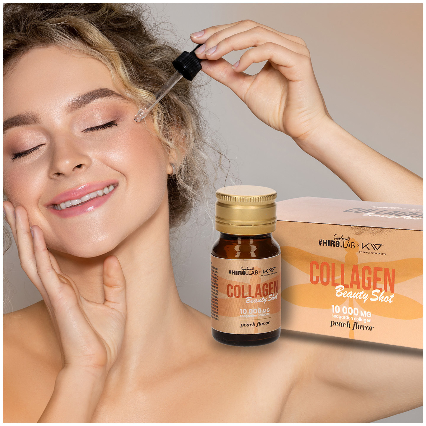 HIRO.LAB x Kamila Wybrańczyk Collagen Shot - 10x 3x 30ml - Peach NIE ODKRYWAĆ