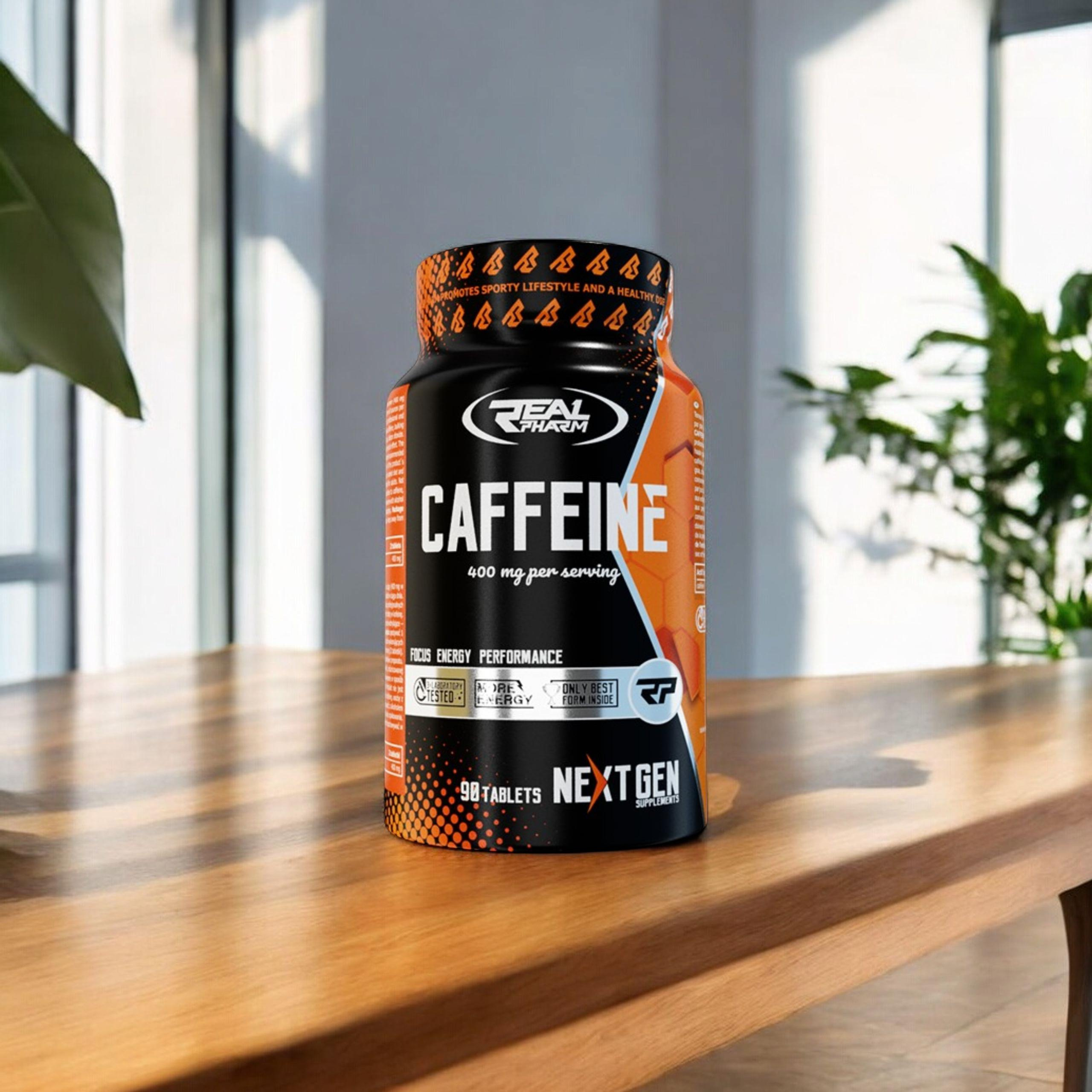 REAL PHARM Caffeine 400mg - 90tabs. - 2x Kofeina