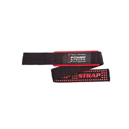 POWER SYSTEM XTR Grip Straps Black/Red - 2x Paski Treningowe