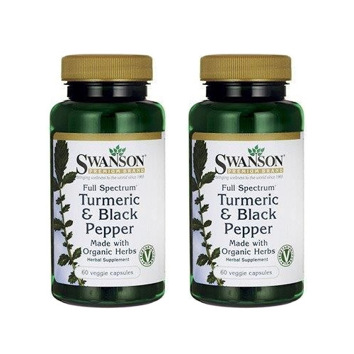 SWANSON Turmeric Black Pepper (Kurkuma z Piperyną) - 2x 60vcaps.