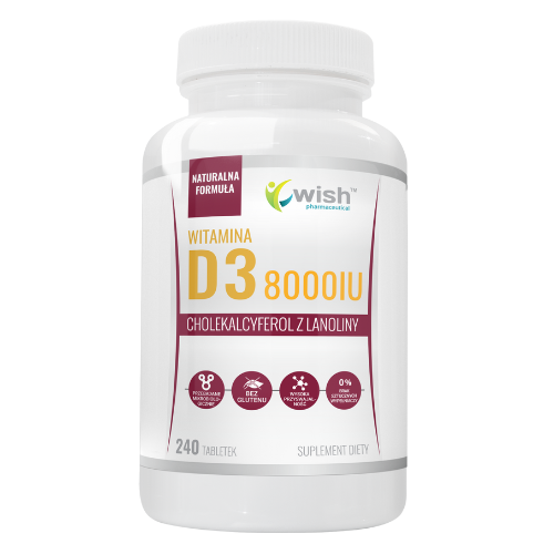 WISH Pharmaceutical - Vitamin D3 8000IU - 3x 240tabs.