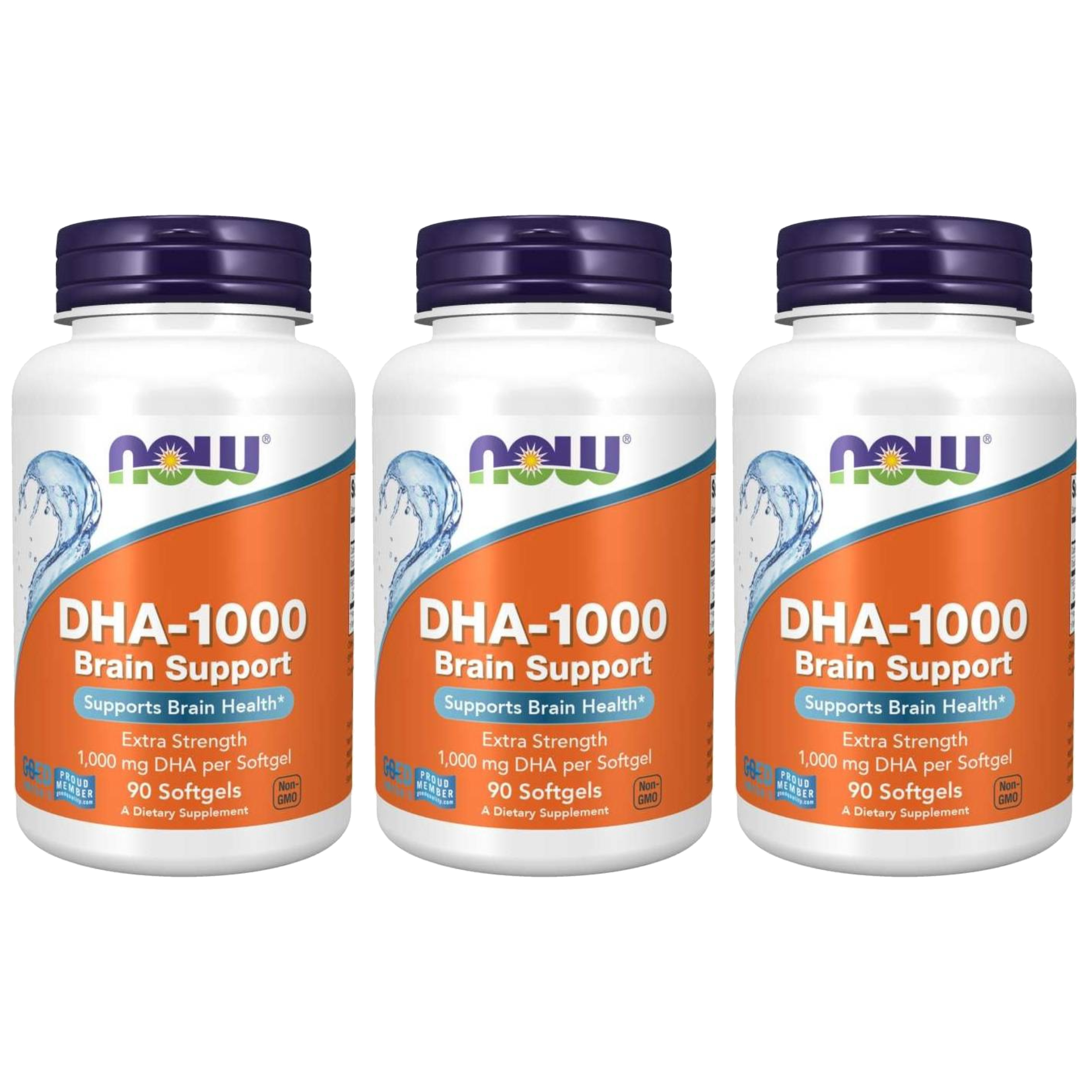 NOW - DHA 1000mg - 3x 90softgels