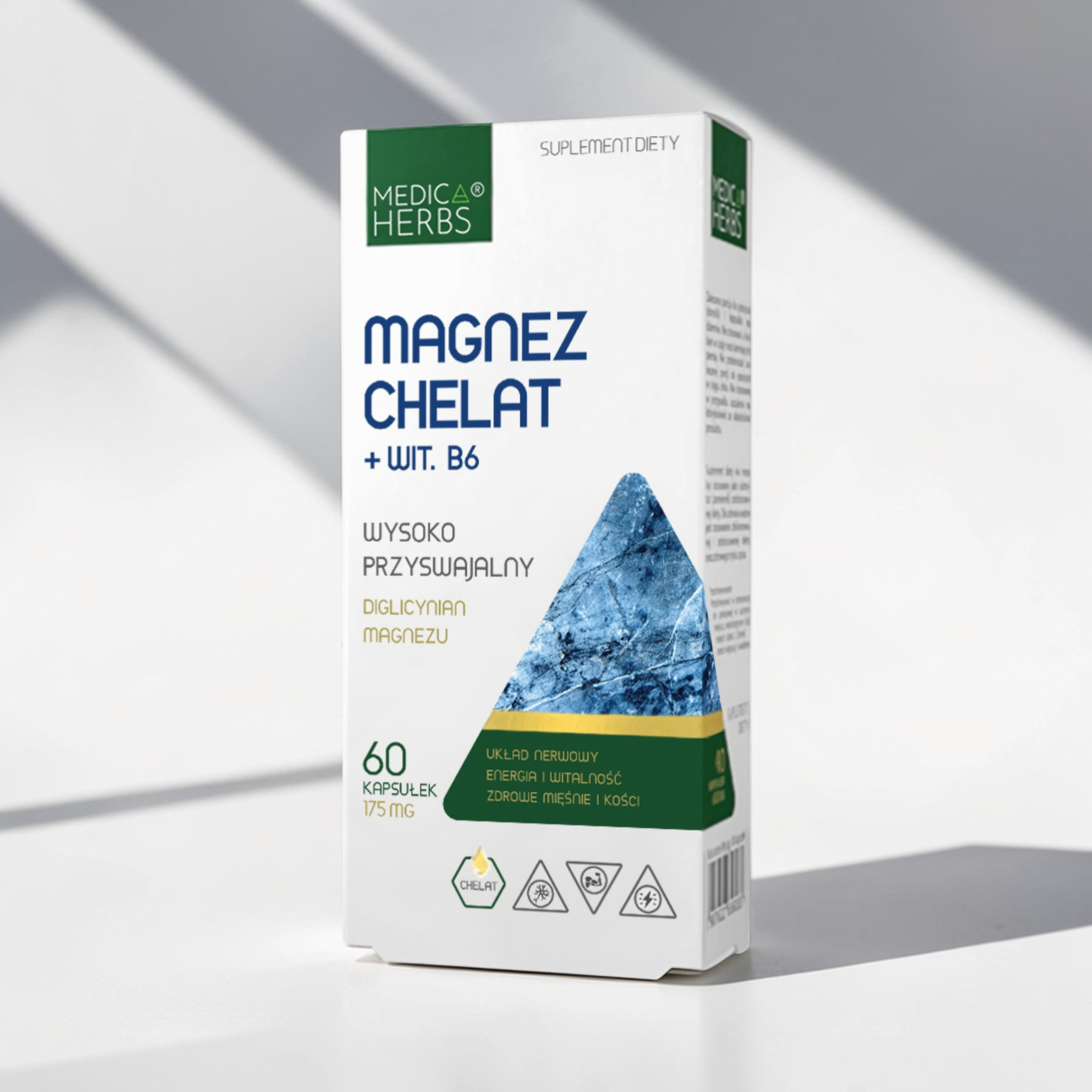 MEDICA HERBS - Magnez Chelat + Wit. B6 - 3x 60caps.