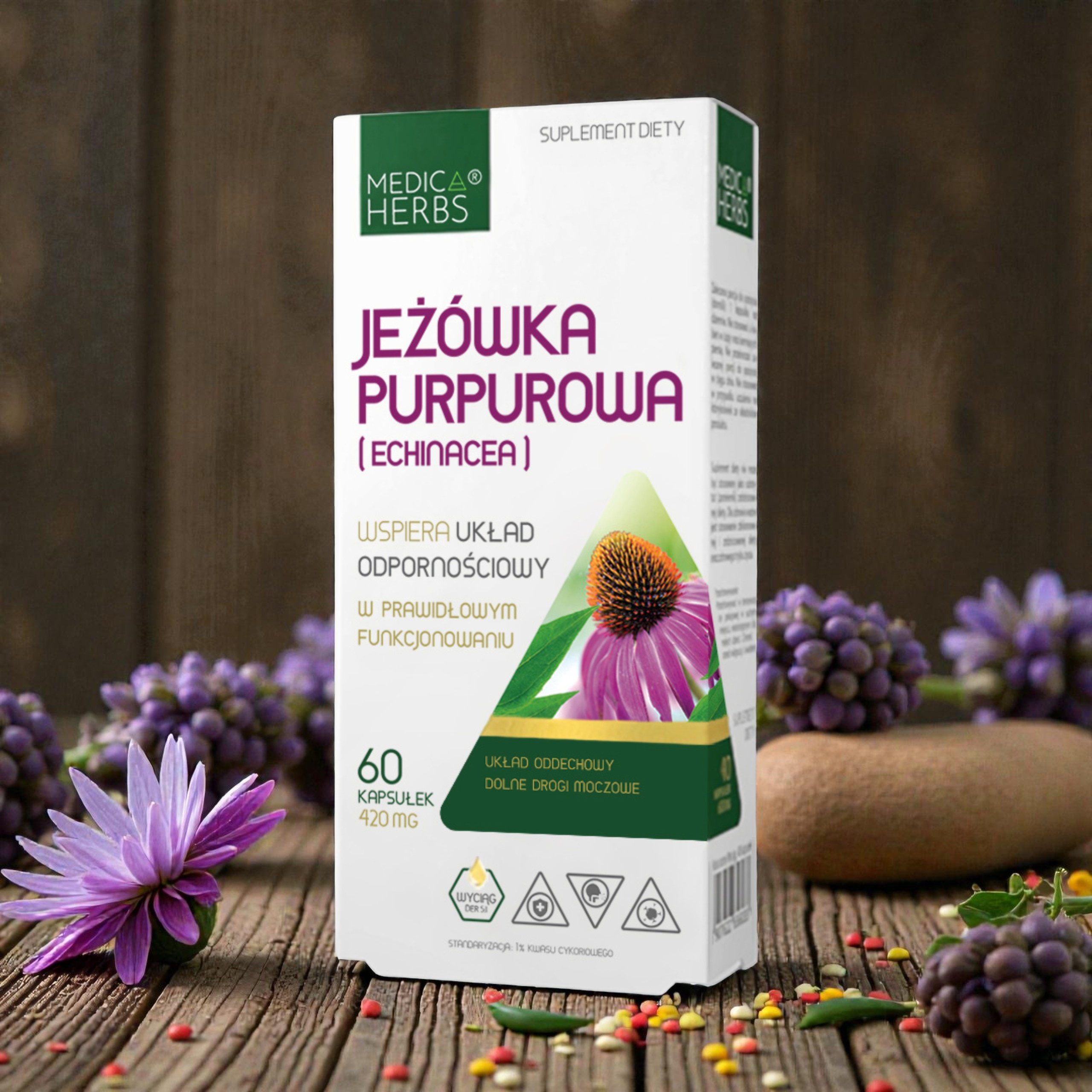 MEDICA HERBS - Jeżówka Purpurowa 420mg (Echinacea) - 2x 60caps.