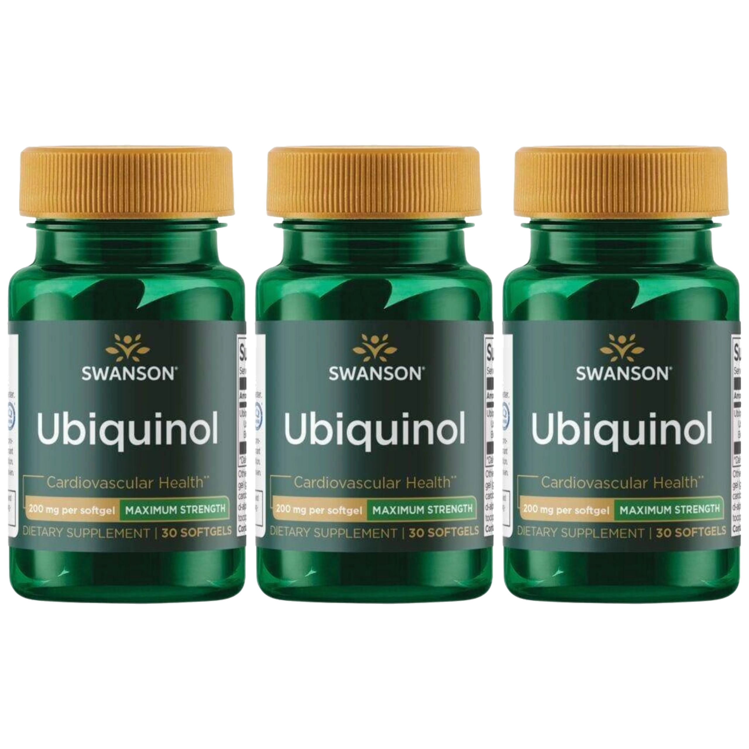 SWANSON - Ubiquinol 200mg - 3x 30softgels
