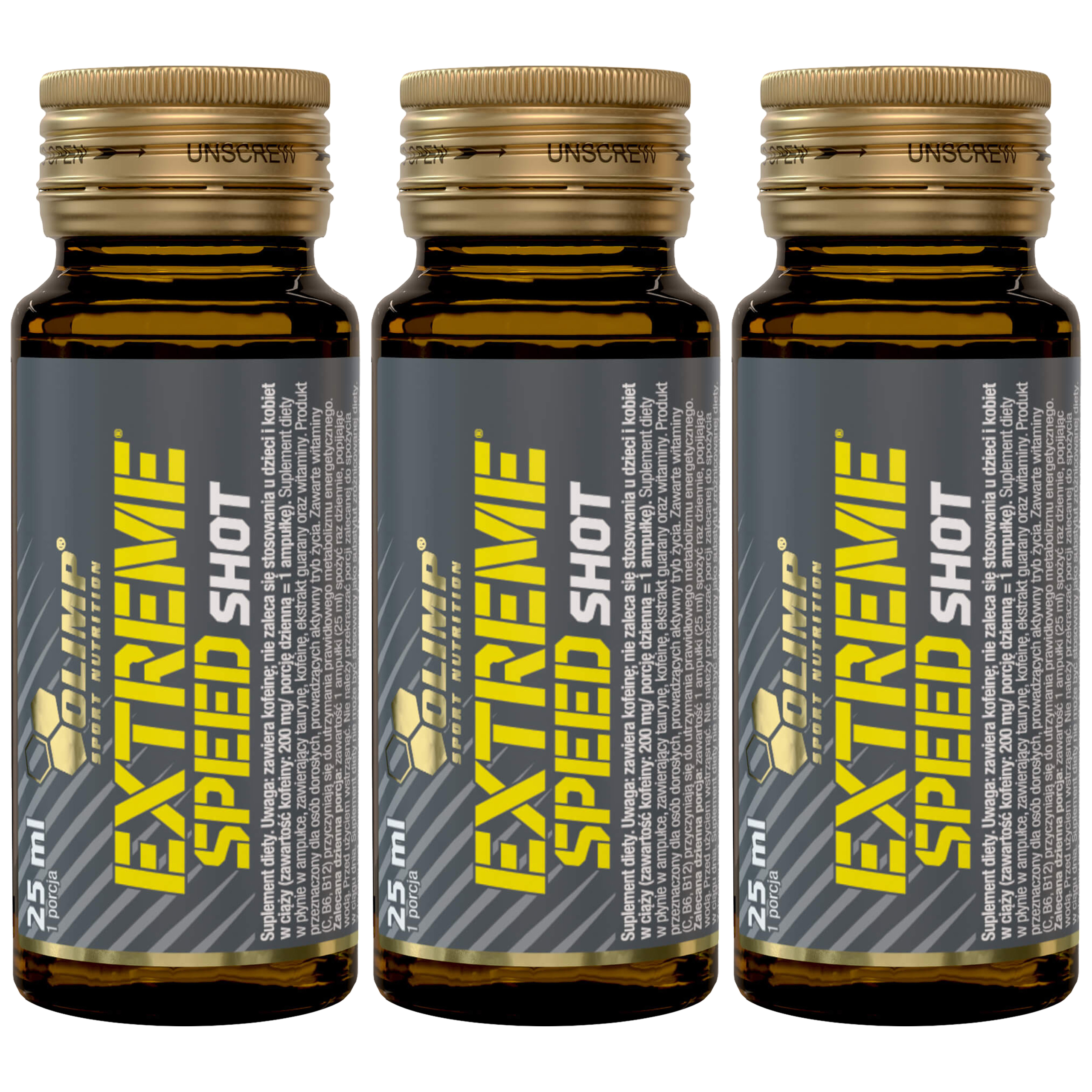 OLIMP Extreme Speed Shot - 3x 25ml - szklana ampułka