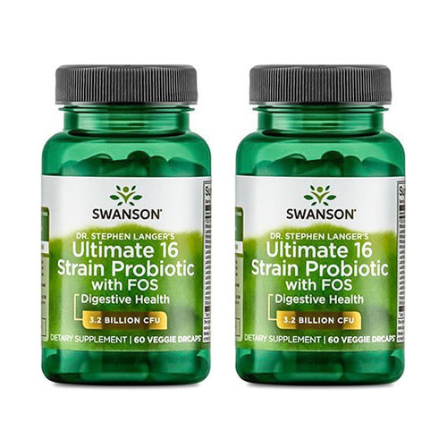 SWANSON Ultimate 16 Strain Probiotic with Fos - 2x 60vcaps