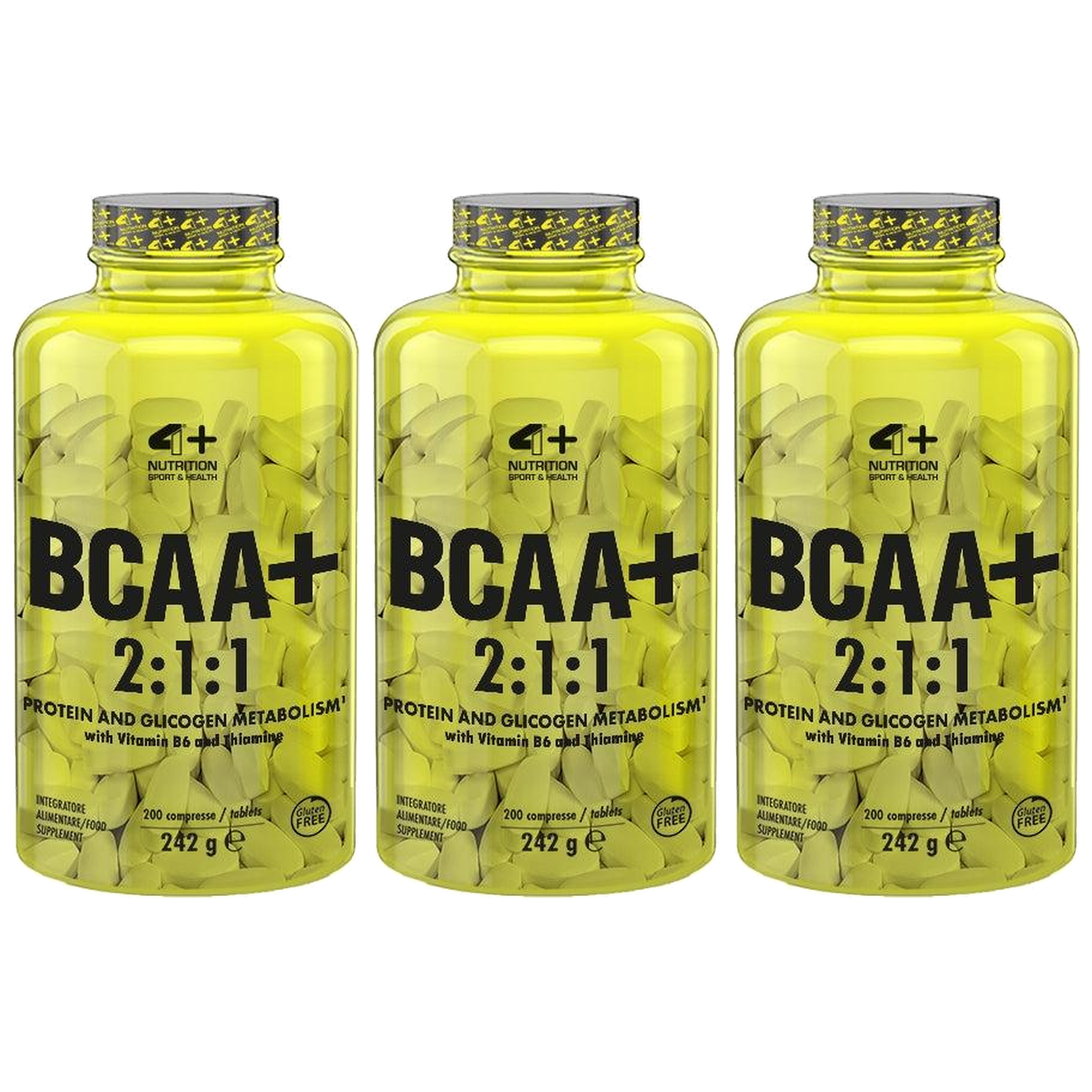 4+ NUTRITION - BCAA 2:1:1 - 3x 242g - Unflavored