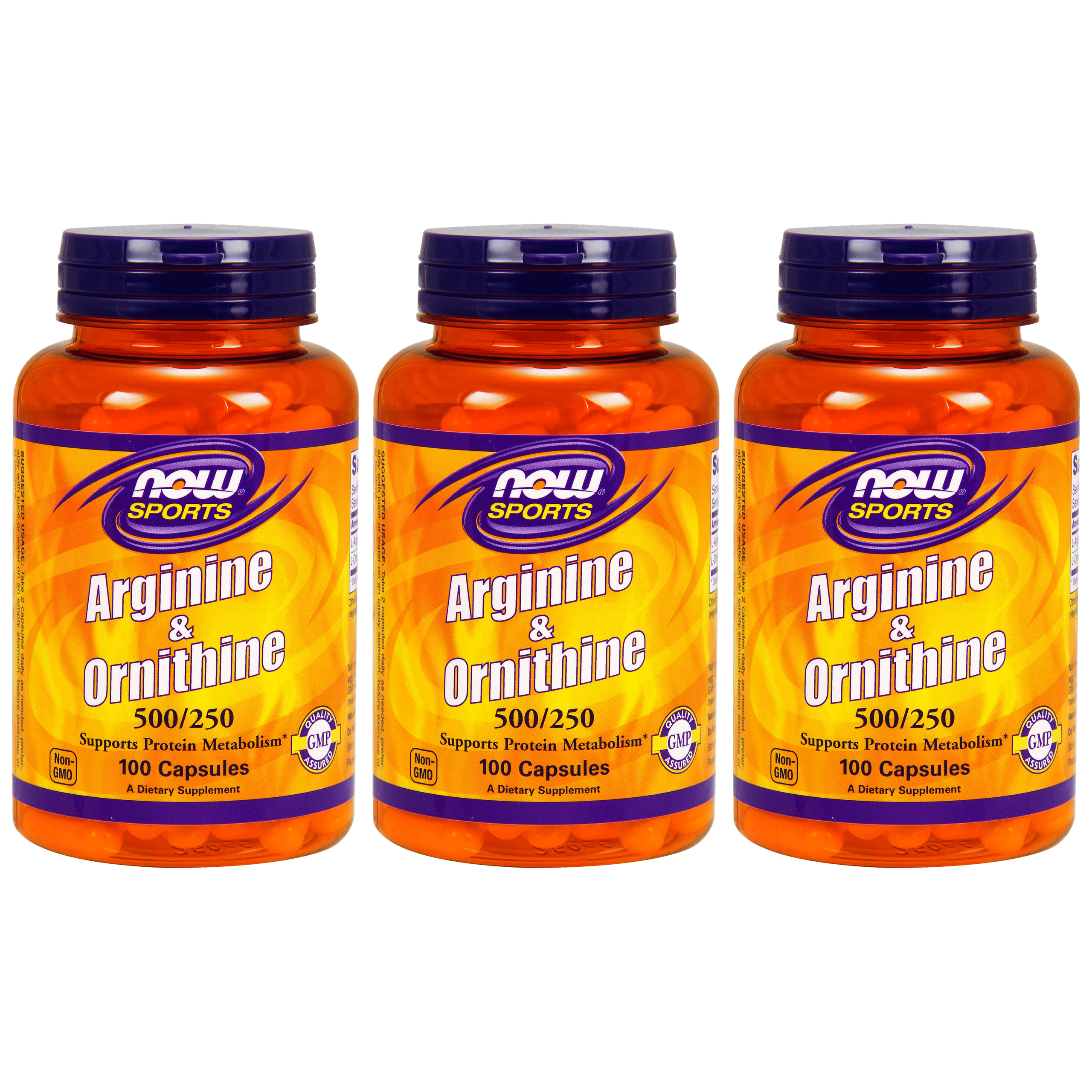 NOW Arginine & Ornithine - 3x 100caps
