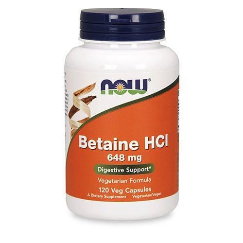 NOW Betaine HCI 648mg - 2x 120vcaps ( Betaina HCL )