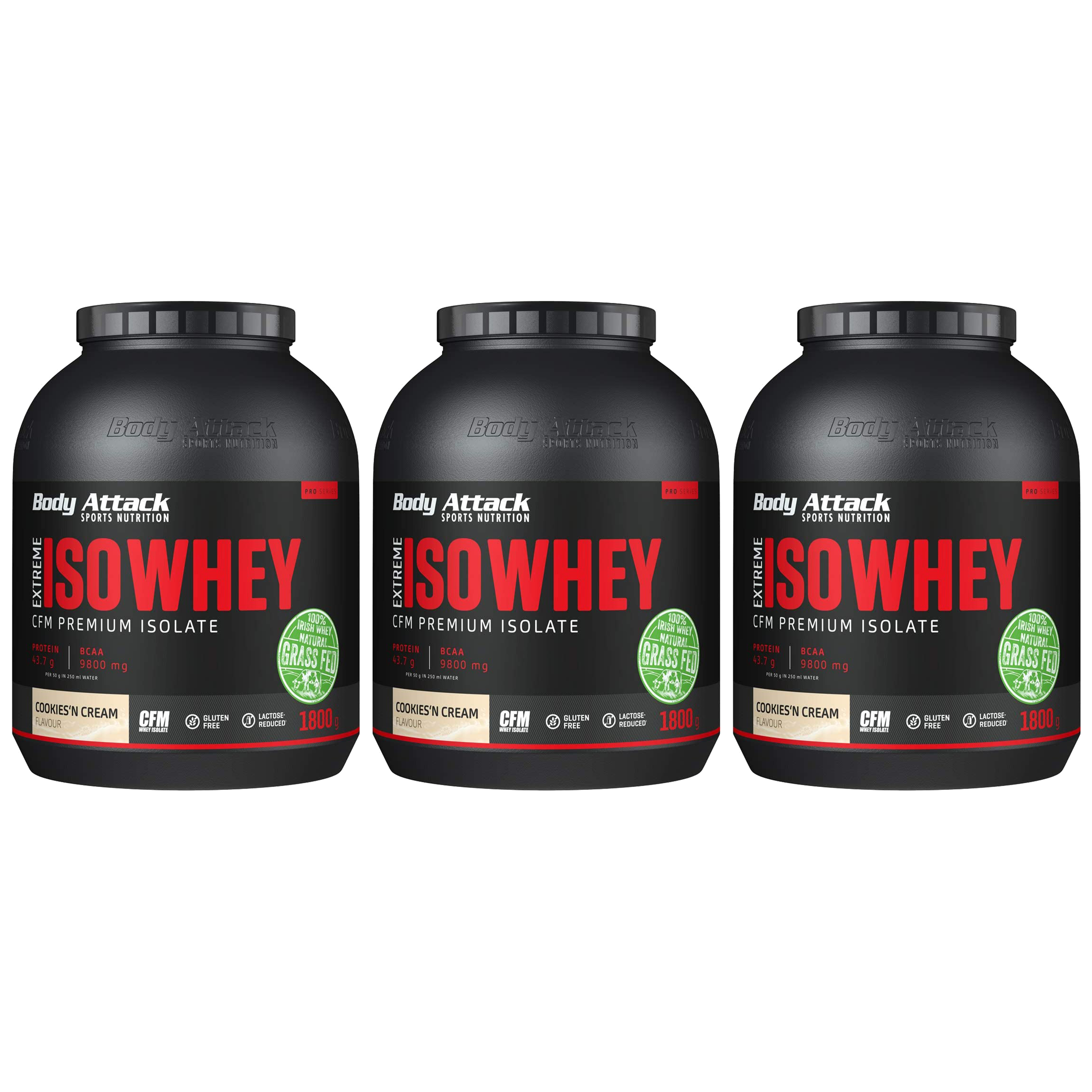 BODY ATTACK Extreme Iso Whey - 3x 1800g